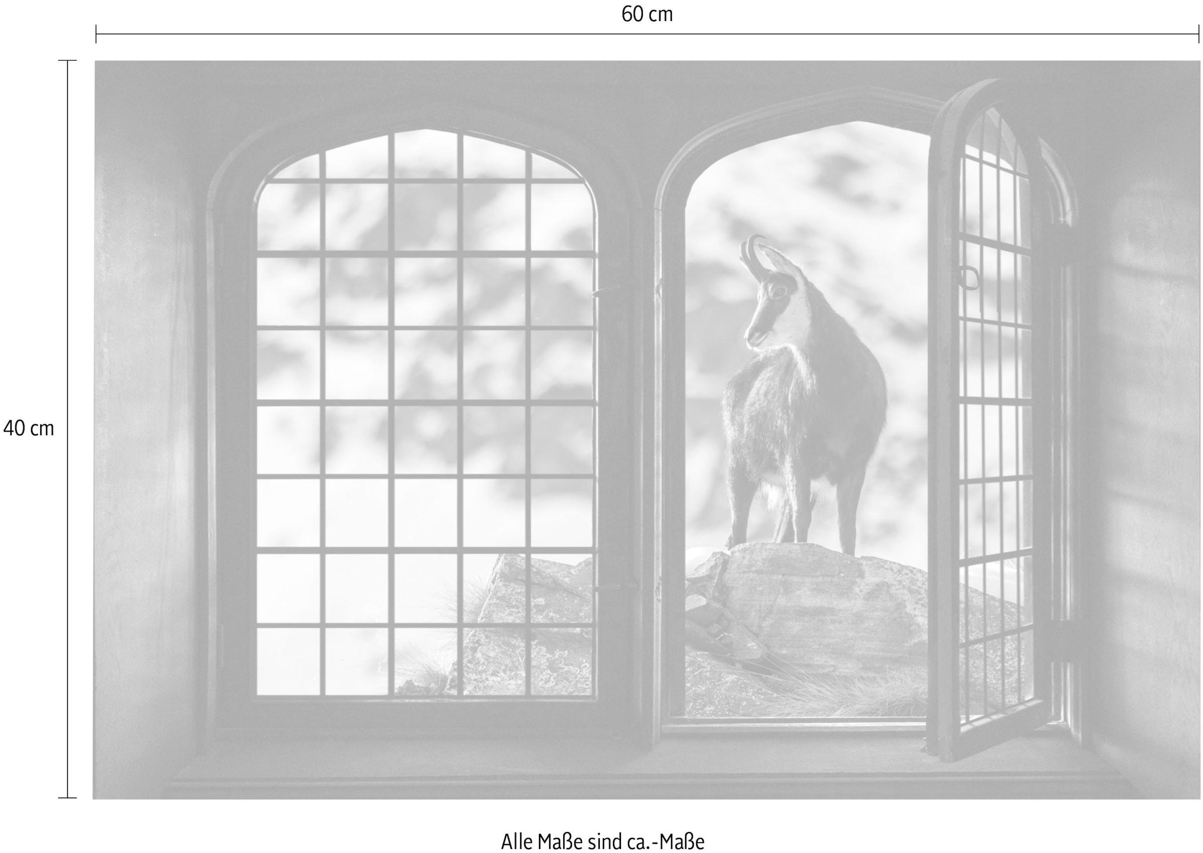 queence Autocollants muraux »Berge« Wandsticker, Wandbild, selbstklebend, 3D, Fenster