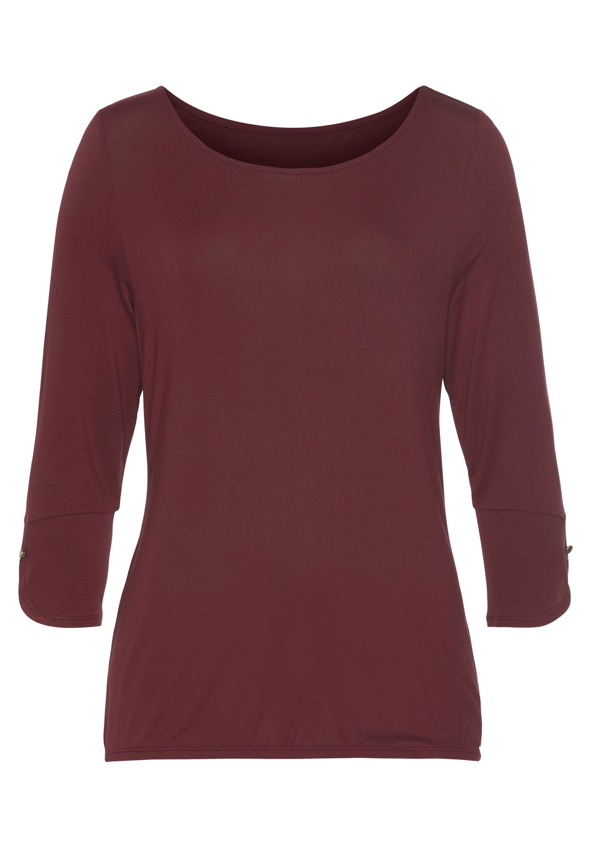 Vivance 3/4-Arm-Shirt »mit Manschetten und goldfarbenen Knöpfen«, aus weichem Viskose-Stretch