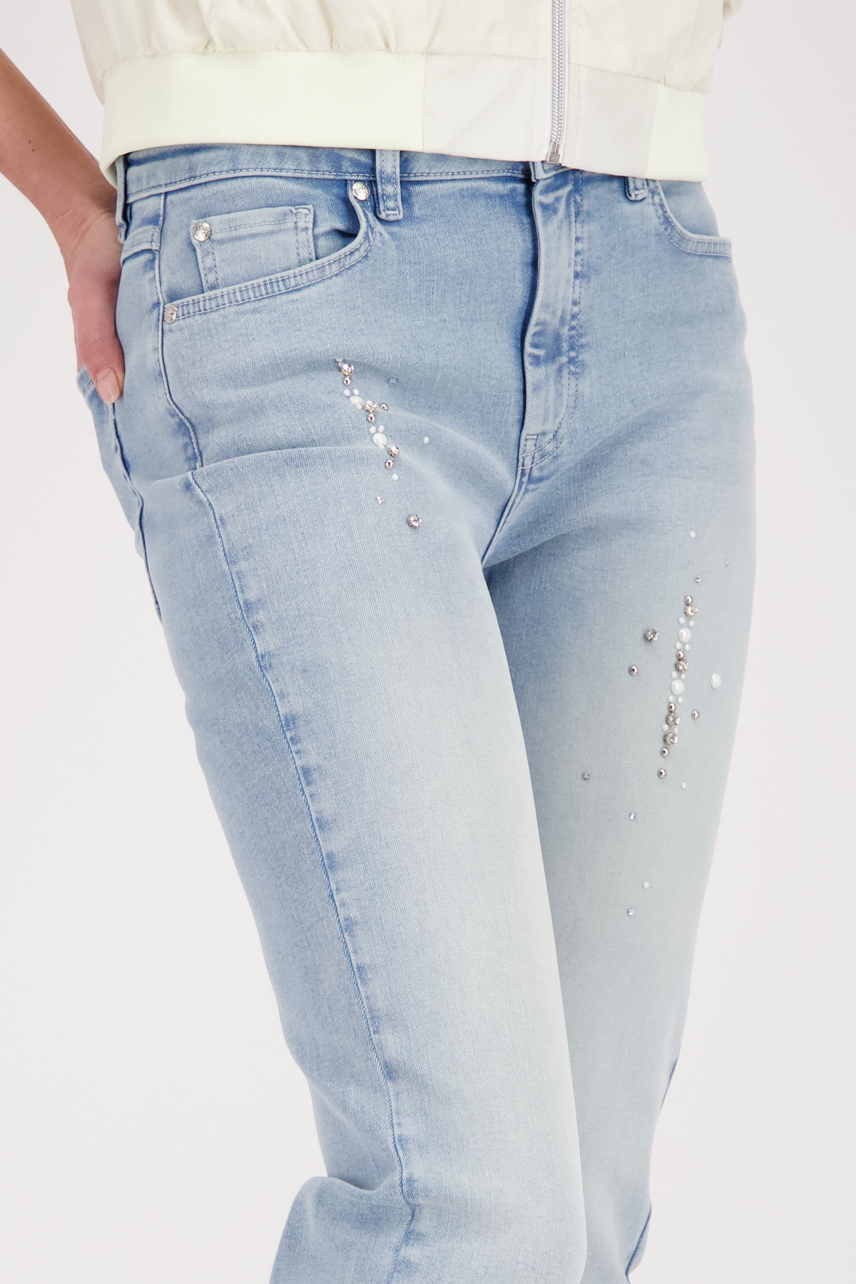 Monari Pantalon 7/8 »Hose Greta short Schmuck«  Regular fit mit Schmuckdetails
