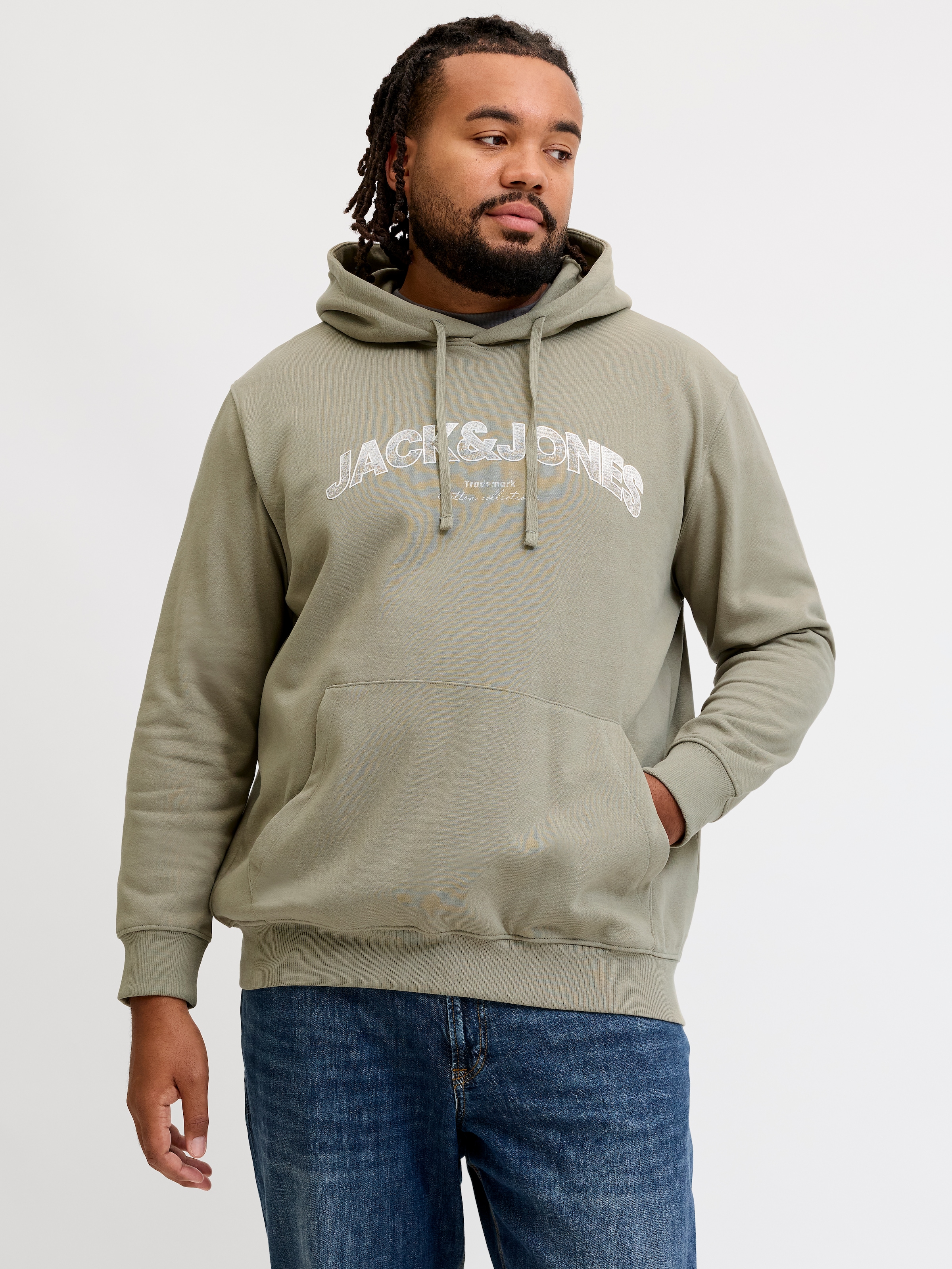 Image of Jack & Jones PlusSize Kapuzensweatshirt "JJAVERY SWEAT HOOD PLS", Baumwollmischung, normal geschnitten