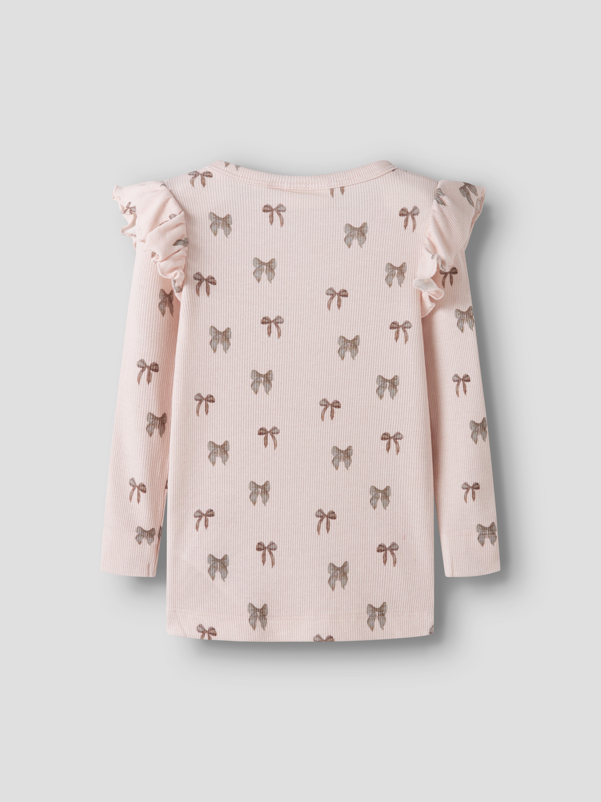 Lil' Atelier T-shirt à manches longues »NMFGAVO EKO LS SLIM TOP LIL NOOS« avec volants, jersey côtelé doux, coupe slim