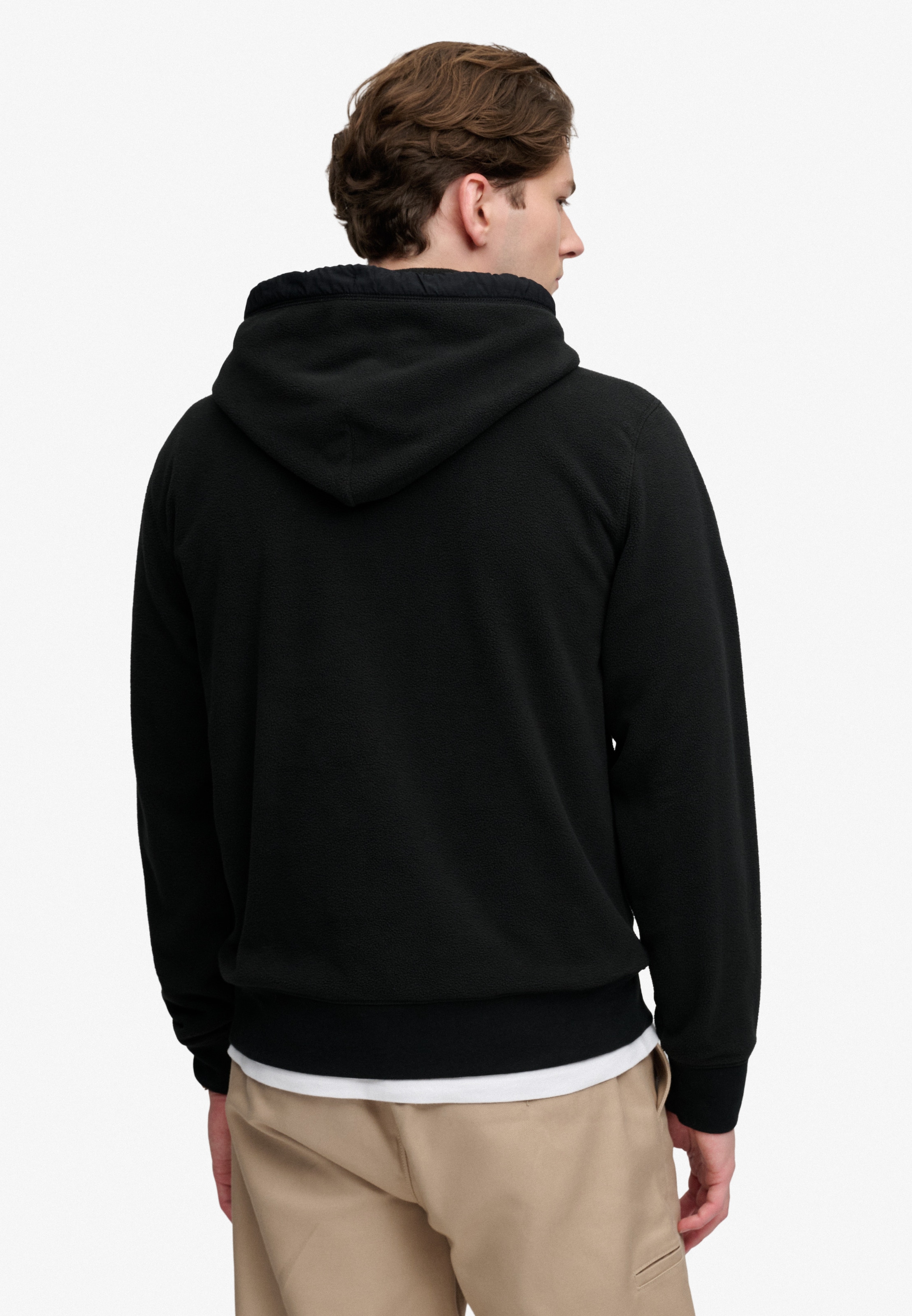 Superdry Sweat à capuche »MICRO LOGO FLEECE HOOD«, fibre synthétique, coupe ample
