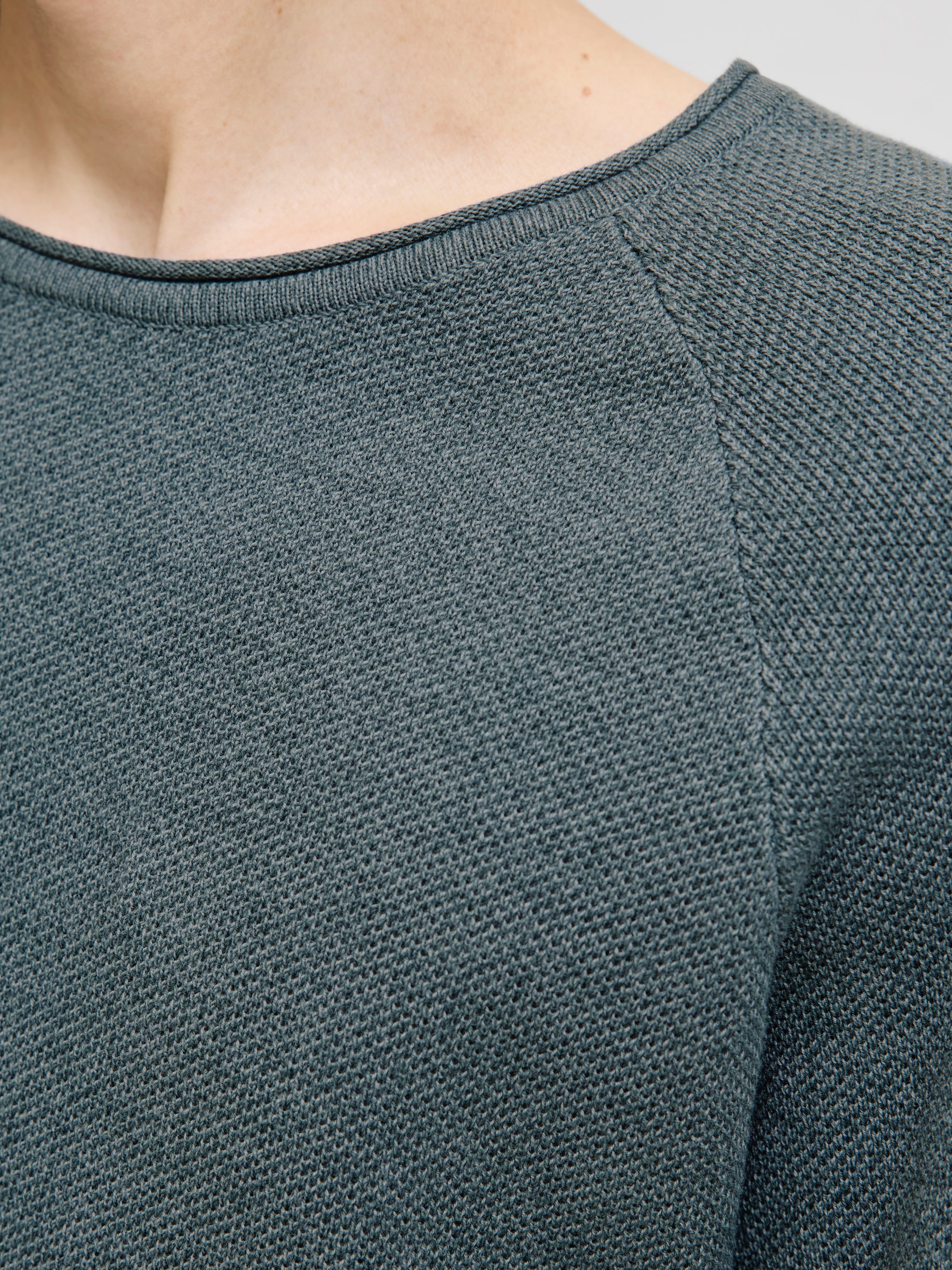 Jack & Jones Pull à col rond »JJEHILL KNIT CREW NECK NOOS« Baumwolle, regular fit