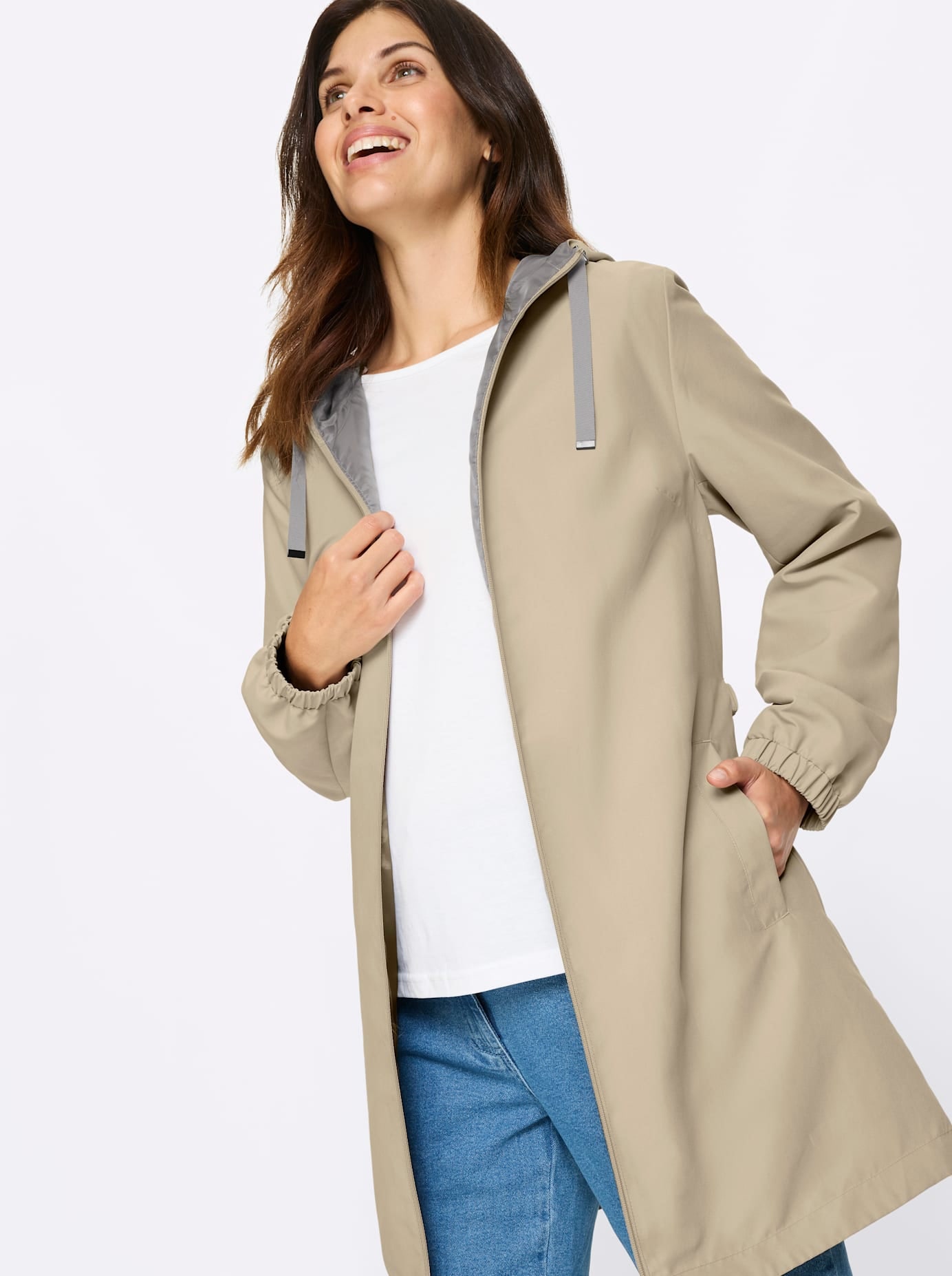 Classic Basics Langjacke mit Kapuze