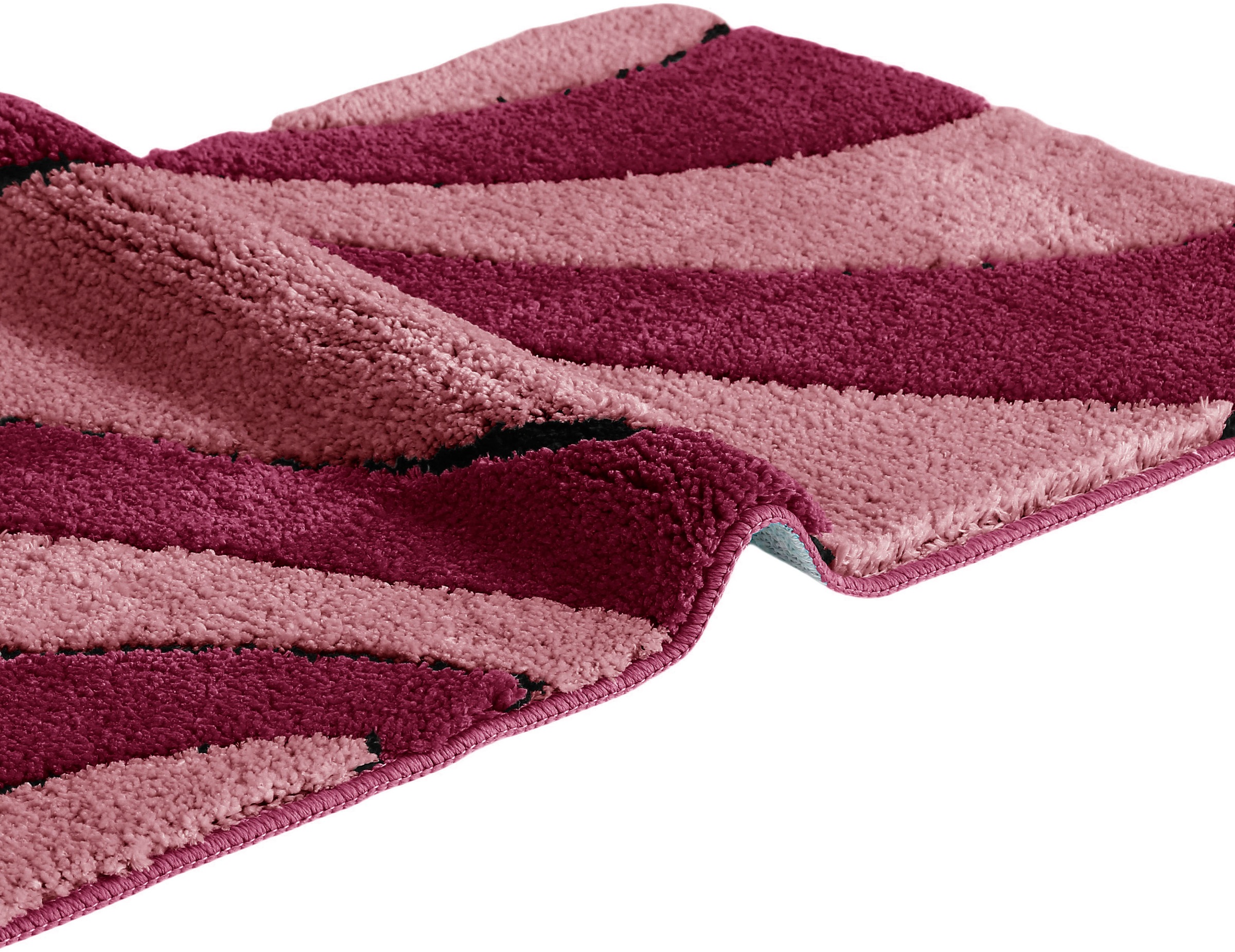 my home Badematte »Anna, Badvorleger, Badezimmer Teppich«, rutschhemmend beschichtet, fussbodenheizungsgeeignet-schnell trocknend, Badteppich, Hoch Tief Effekt, Modern, Weich, Wellen