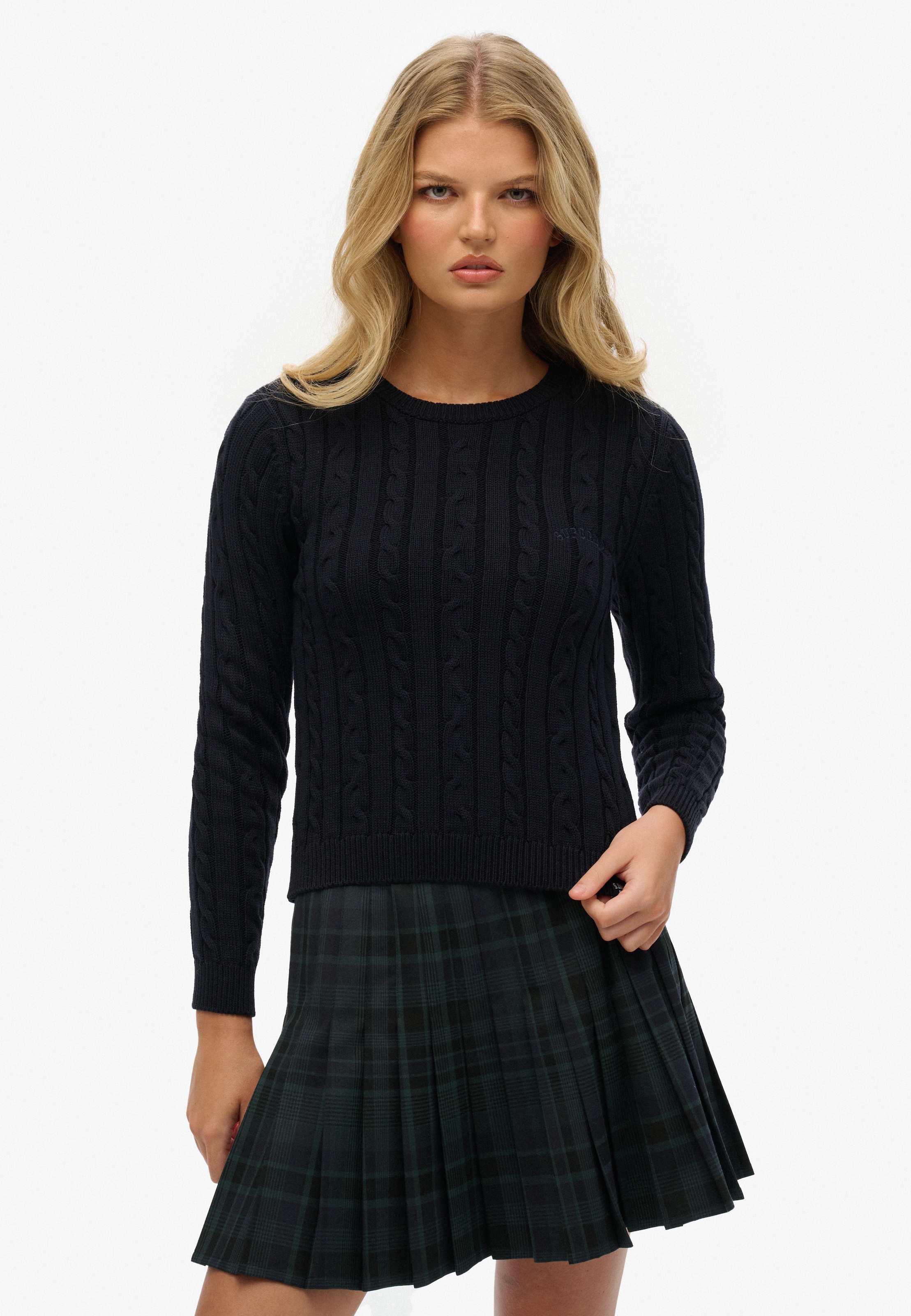 Superdry Strickpullover »ESSENTIALS SLIM CABLE JUMPER«