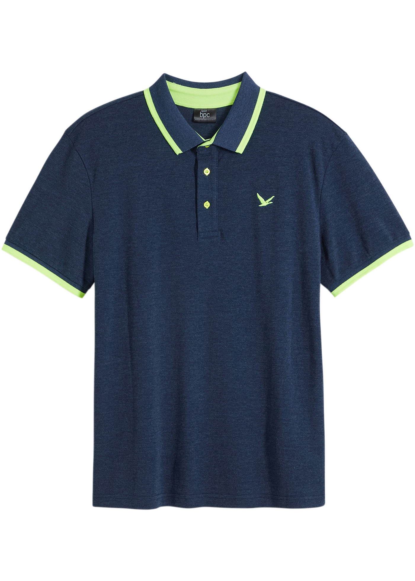bonprix Poloshirt »Piqué-Poloshirt mit reiner Baumwolle« Regular fit, Kurzarm, mit neonfarbenen Details, mit Polokragen