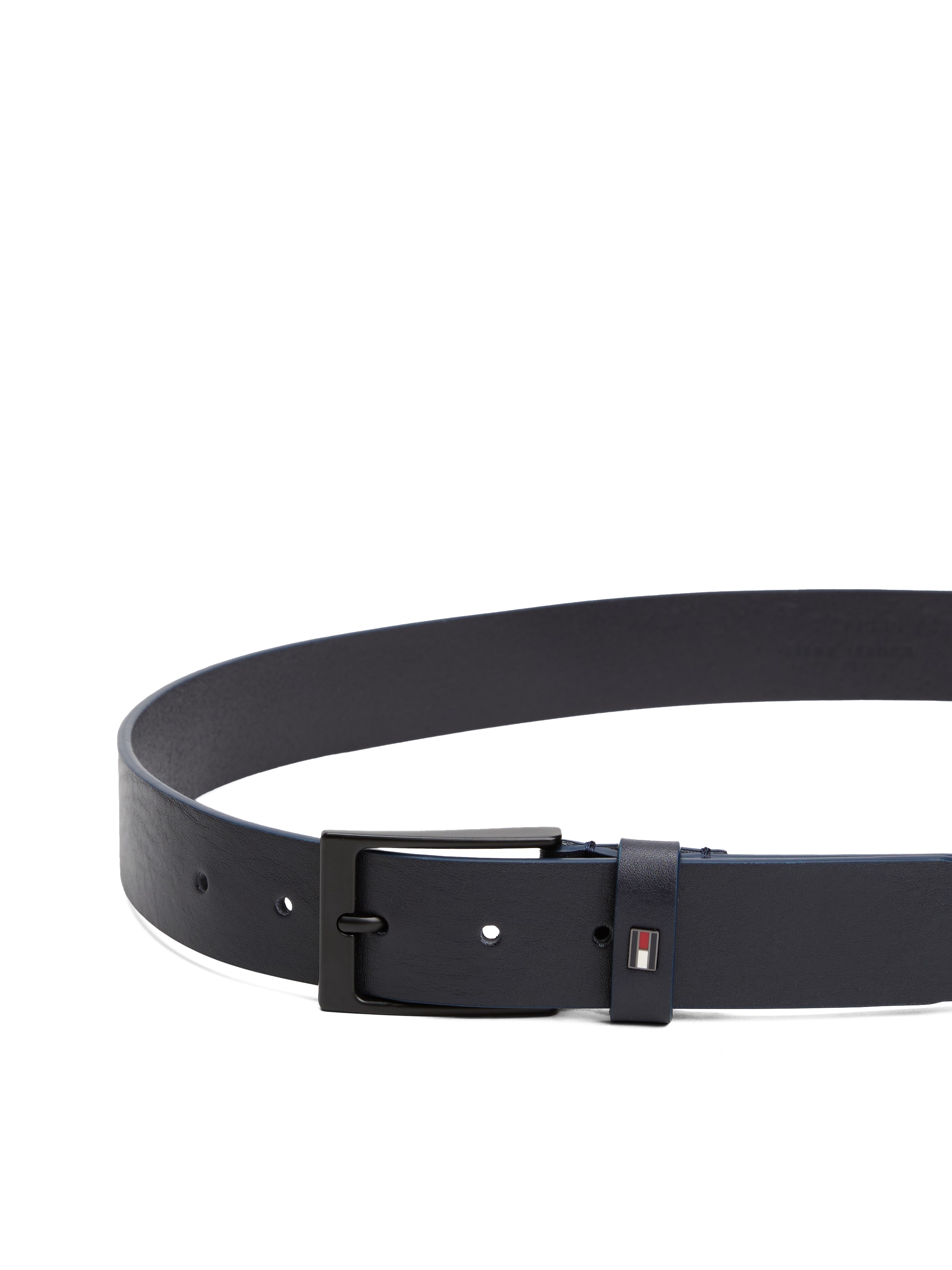 Tommy Hilfiger Ledergürtel »LAYTON 3.5 cm breit« Metallpatch, Einfachdornschliesse