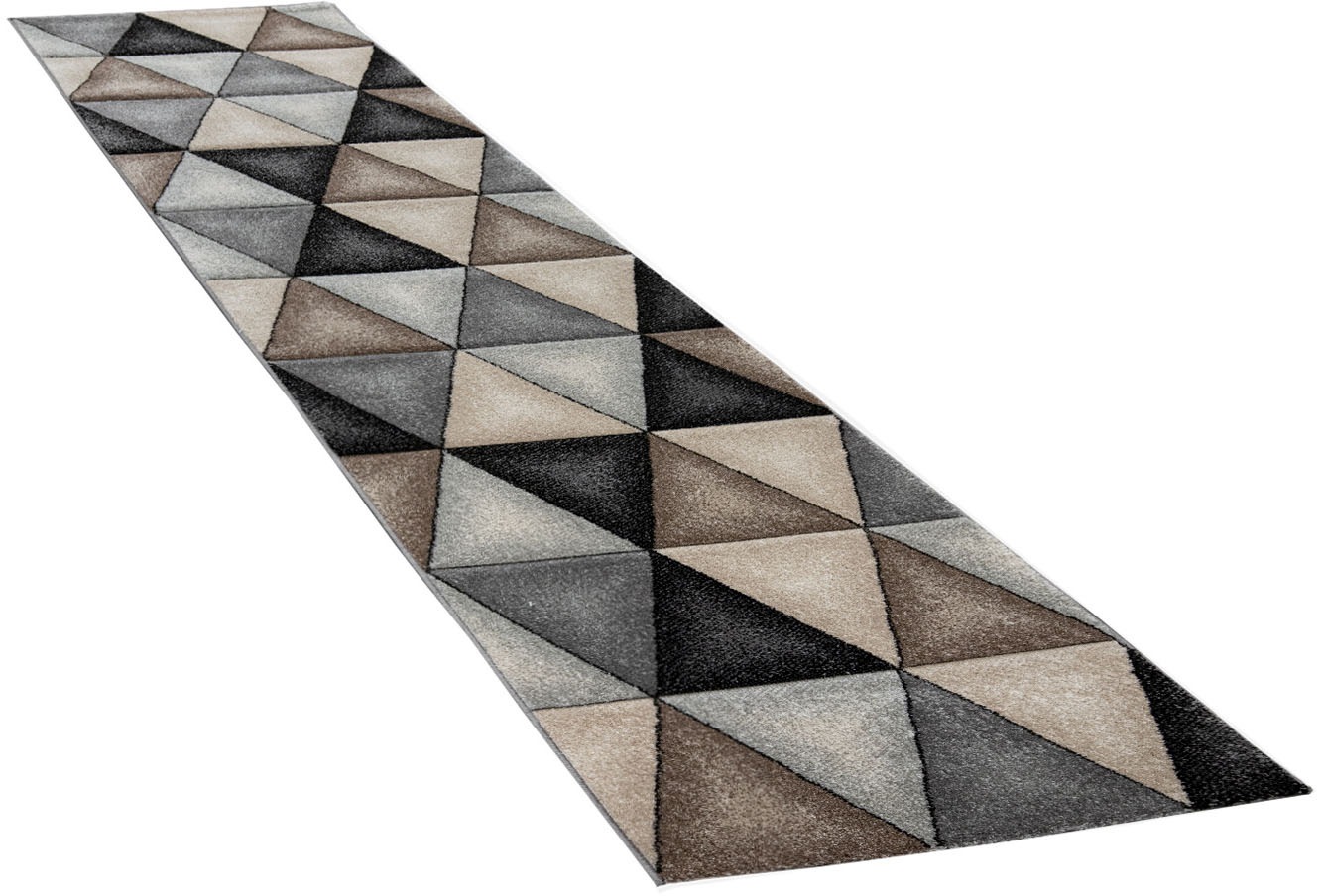 Image of Paco Home Läufer »Bahama 540«, rechteckig, 18 mm Höhe, Teppich-Läufer, Kurzflor, modernes geometrisches Muster, handgefertigter Konturenschnitt, ideal im Flur & Schlafzimmer bei Ackermann Versand Schweiz