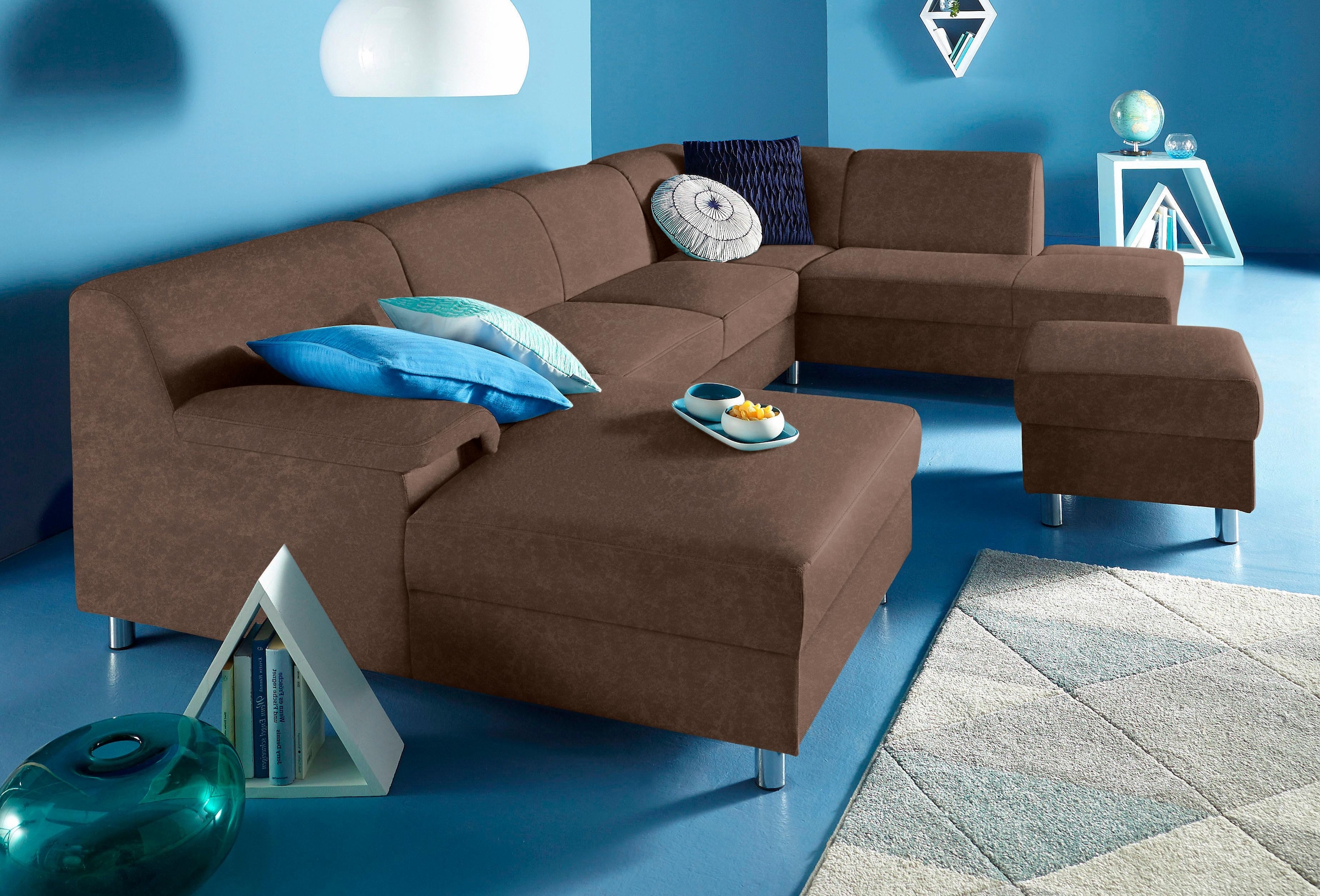 Home affaire Paysage de salon »Jamie, zeitloses Design, fester Sitzkomfort, viel Platz, U-Form« wahlweise mit Bettfunktion