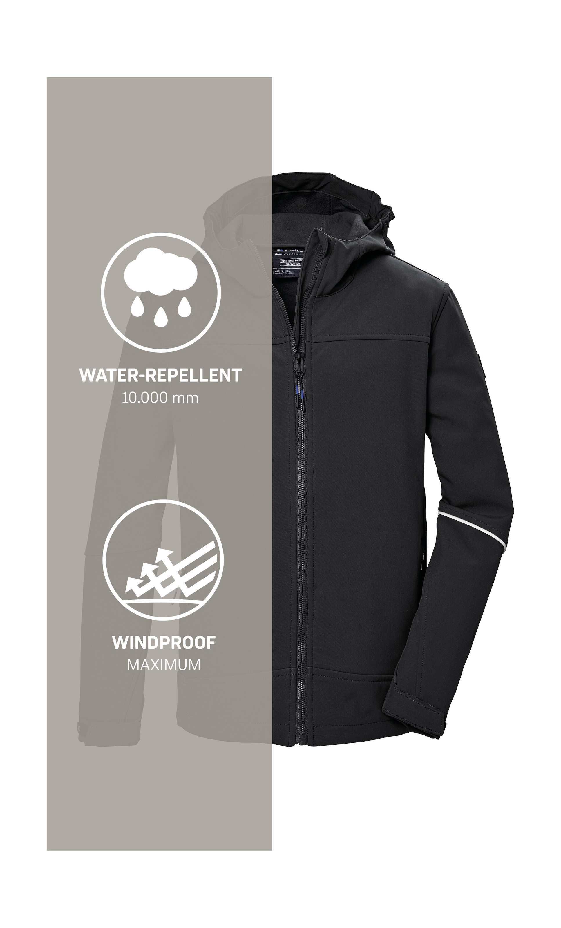 Killtec Softshelljacke »KOS 143 BYS SFTSHLL JCKT«, Wind- und wasserabweisende, atmungsaktive, PFAS-freie Kinderjacke