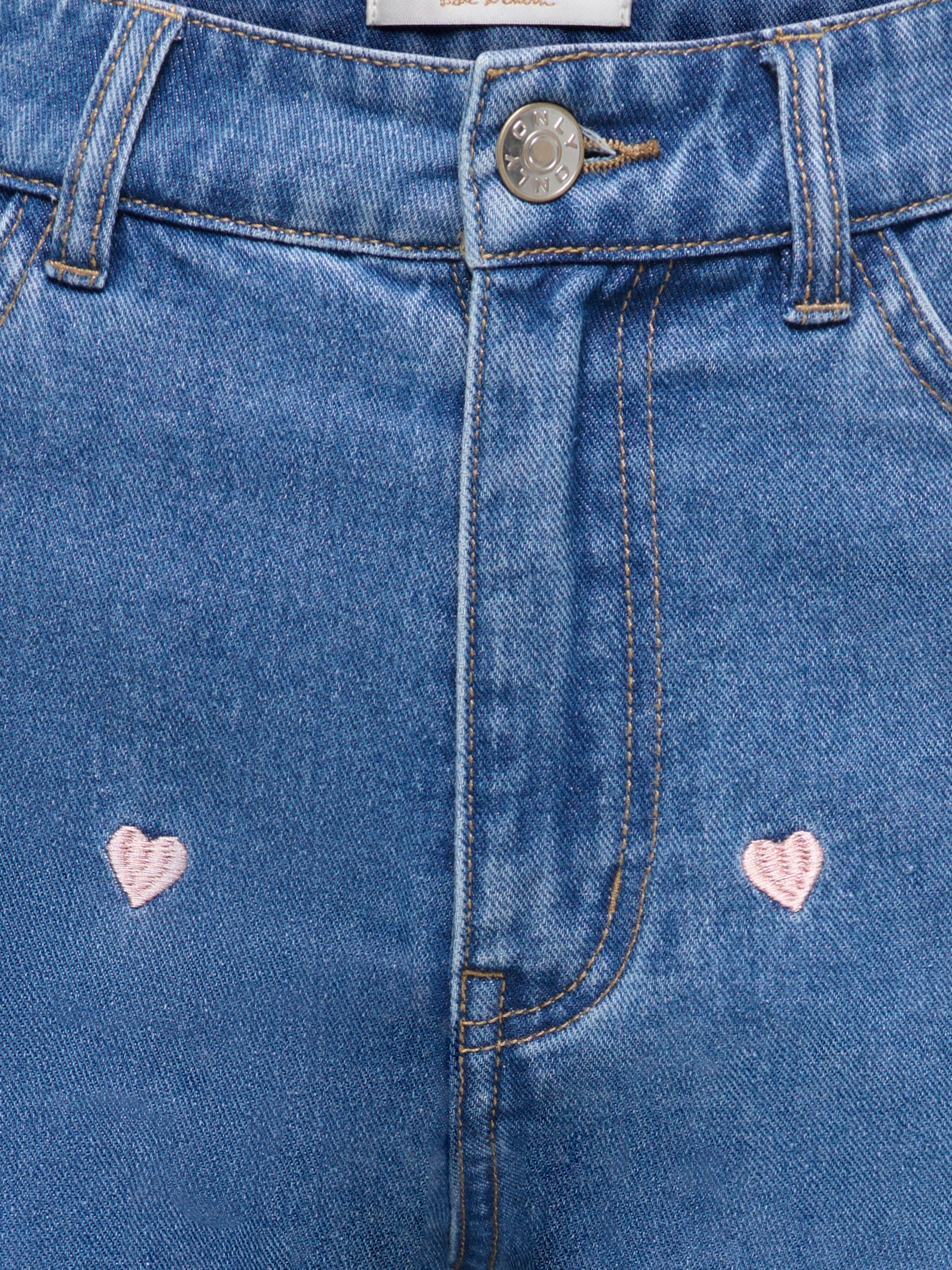 ONLY Short en jean »ONLVEGA HW EMBROIDERY DNM SHORTS GUANOOS« coton, taille haute