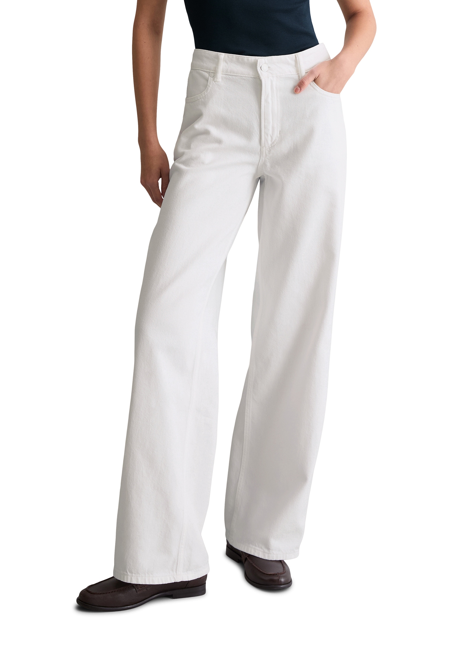 Image of Marc OPolo DENIM Weite Jeans Mittlere Leibhöhe, weites Bein