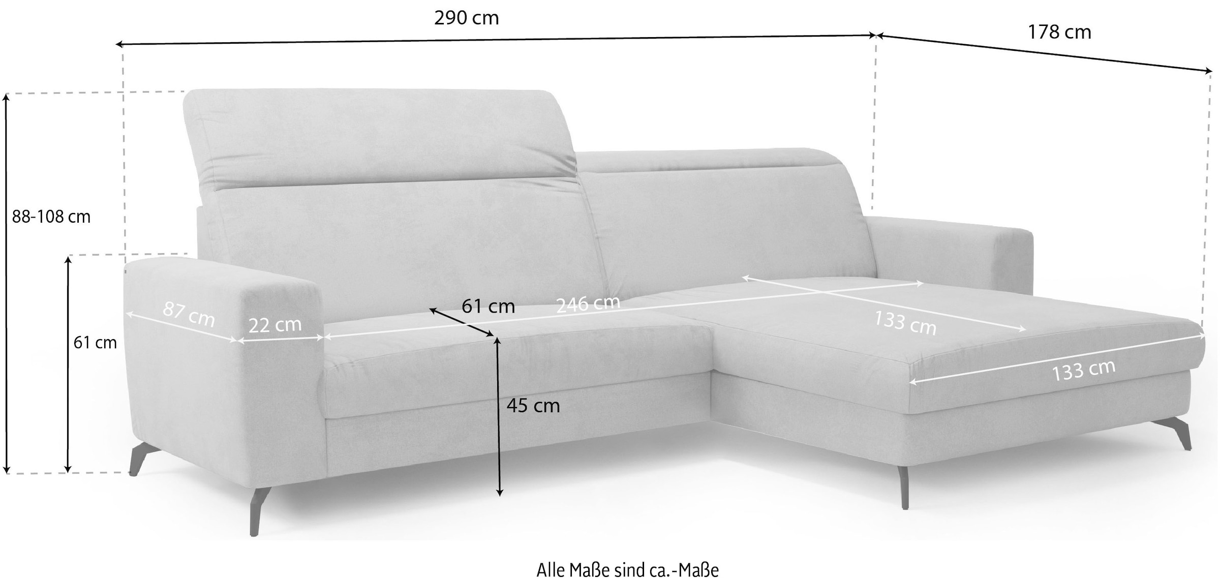sit&more Ecksofa »Bolero L-Form«