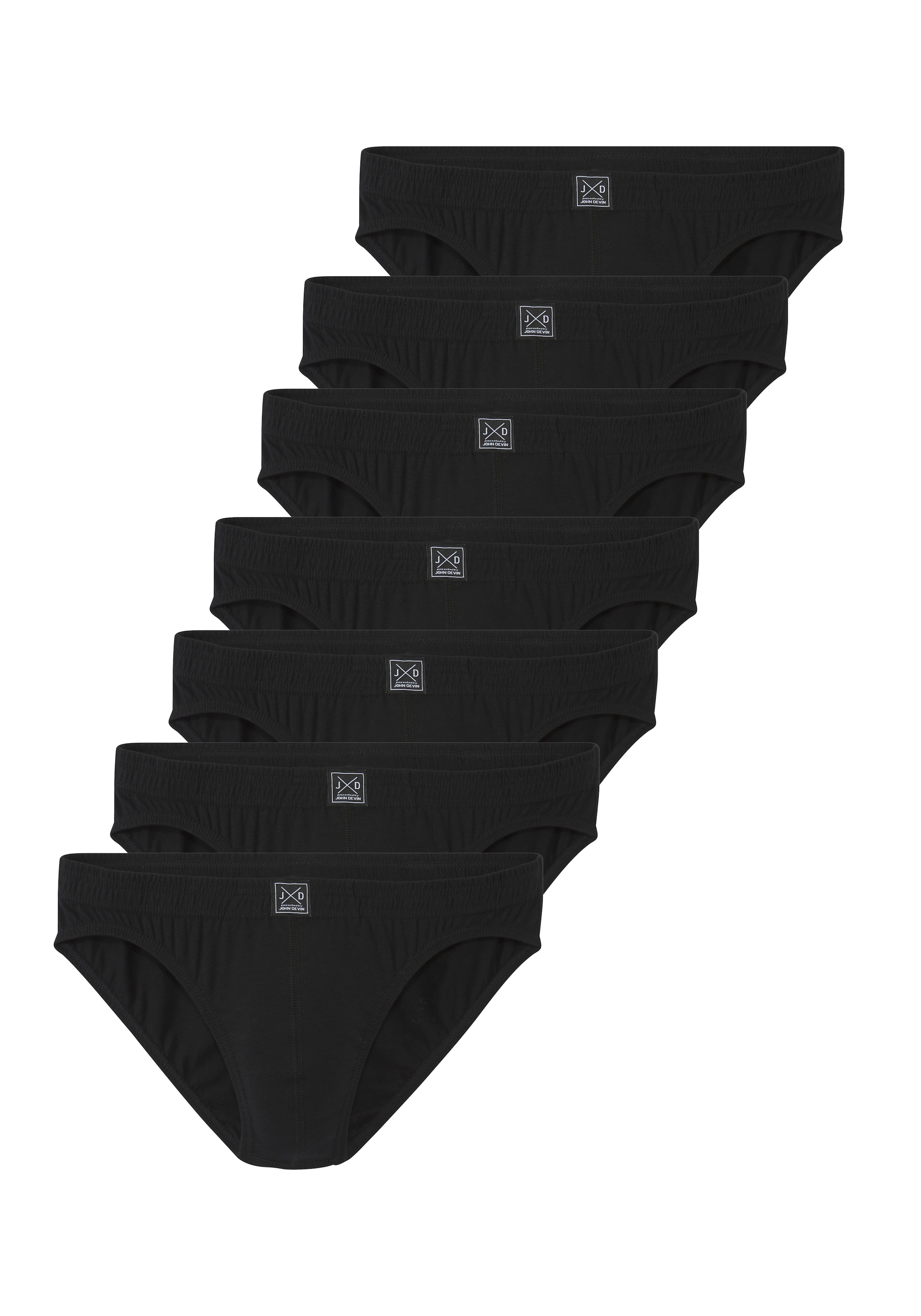 Image of John Devin Slip Packung, 7 Stk. aus elastischer Baumwollmischung, mit Markenlabel vorn am Bund