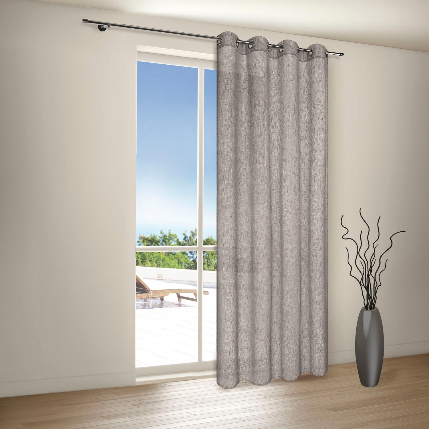 Gerster Gardine »Elena« Ösen 1 Stk. tlg. Ösenschal uni mit Ösen