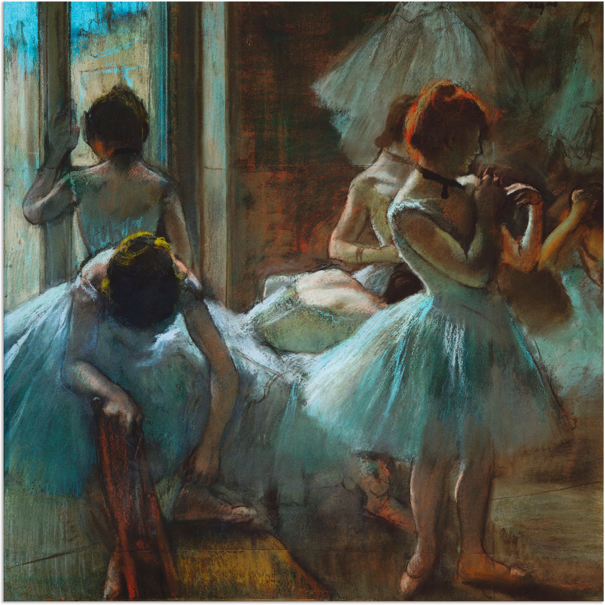 Image of Artland Wandbild »Blaue Tänzerinnen in der Pause«, Sport, (1 St.), in vielen Grössen & Produktarten - Alubild / Outdoorbild für den Aussenbereich, Leinwandbild, Poster, Wandaufkleber / Wandtattoo auch für Badezimmer geeignet bei Ackermann Versand Schweiz