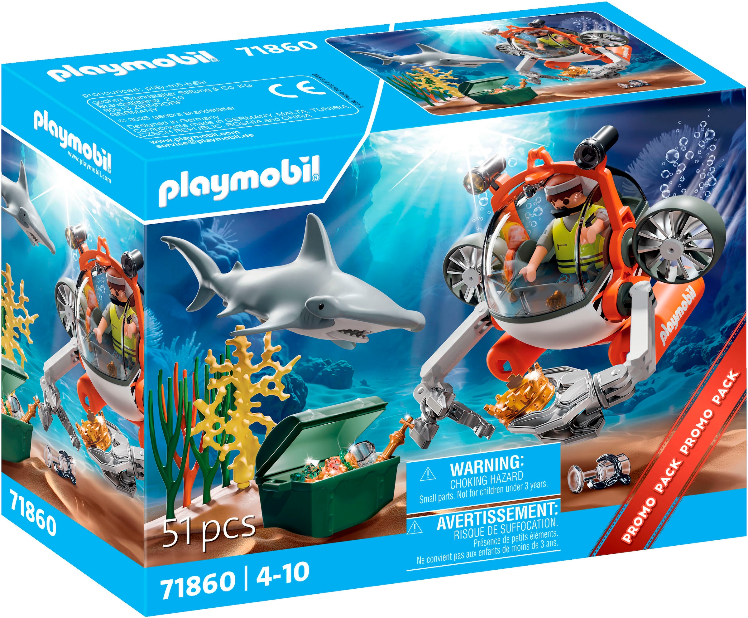 Playmobil® Jeu de construction »Schatzsuche mit U-Boot (71860), Action Heroes« Made in Europe