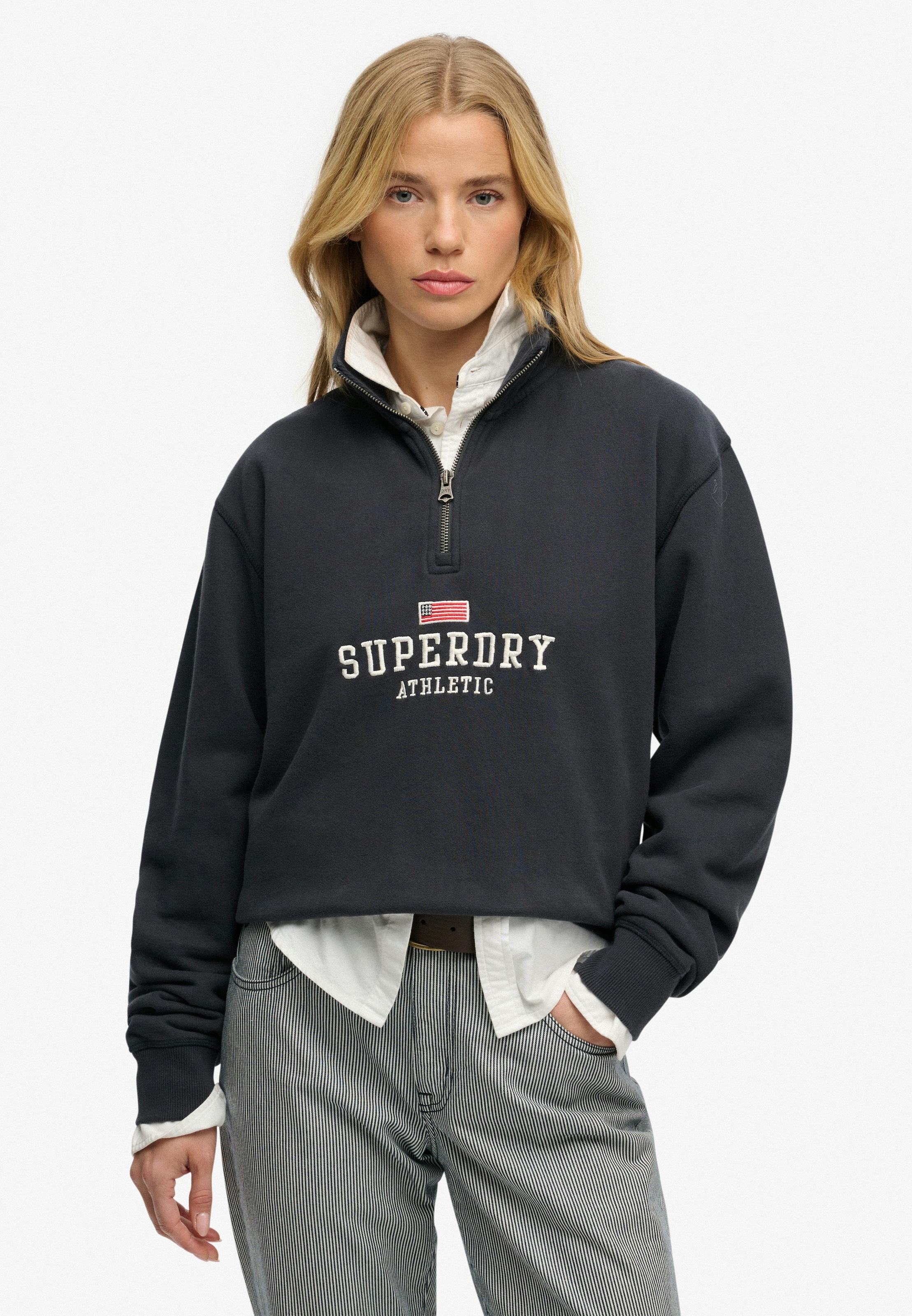 Image of Superdry Sweatshirt "ATH ESS GRAPHIC HALF ZIP"