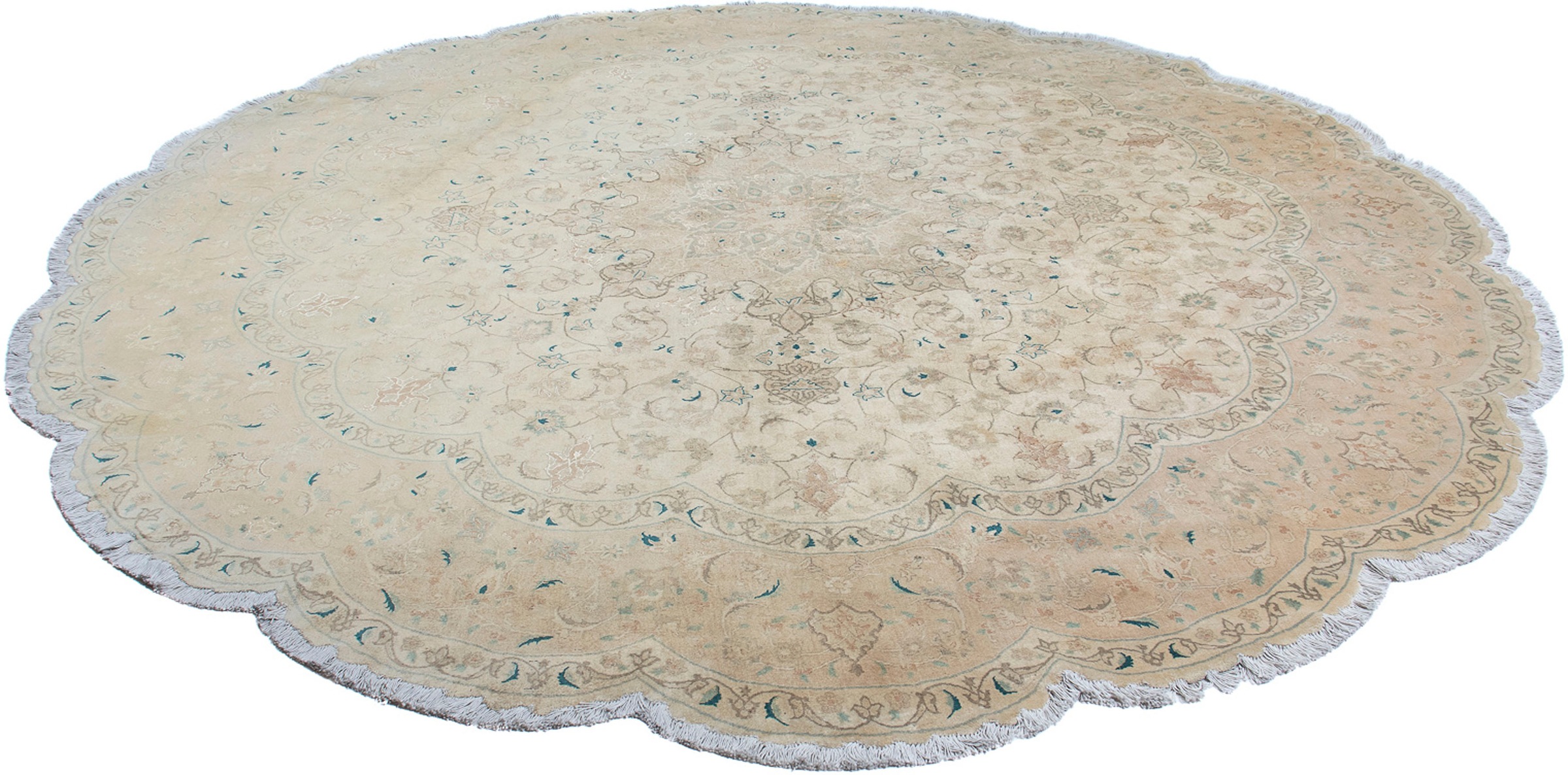 Image of morgenland Orientteppich »Perser - Täbriz - Royal rund - 285 x 285 cm - beige«, rund, 7 mm Höhe, Wohnzimmer, Handgeknüpft, Einzelstück mit Zertifikat bei Ackermann Versand Schweiz