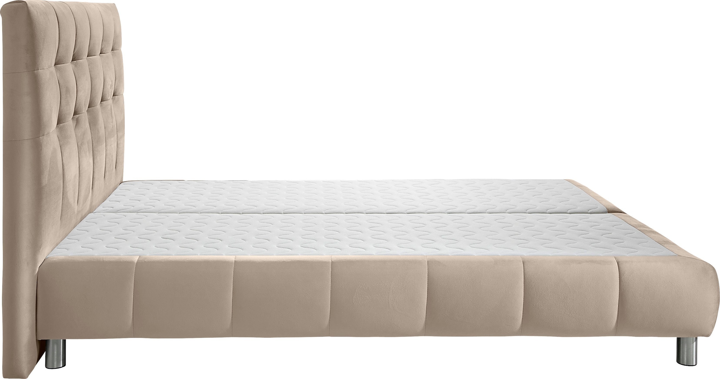 andas Boxspringbett »Salo XXL«, in Samtoptik oder Struktur, 6 Breiten in Überlänge 220cm, 4 Härtegrade
