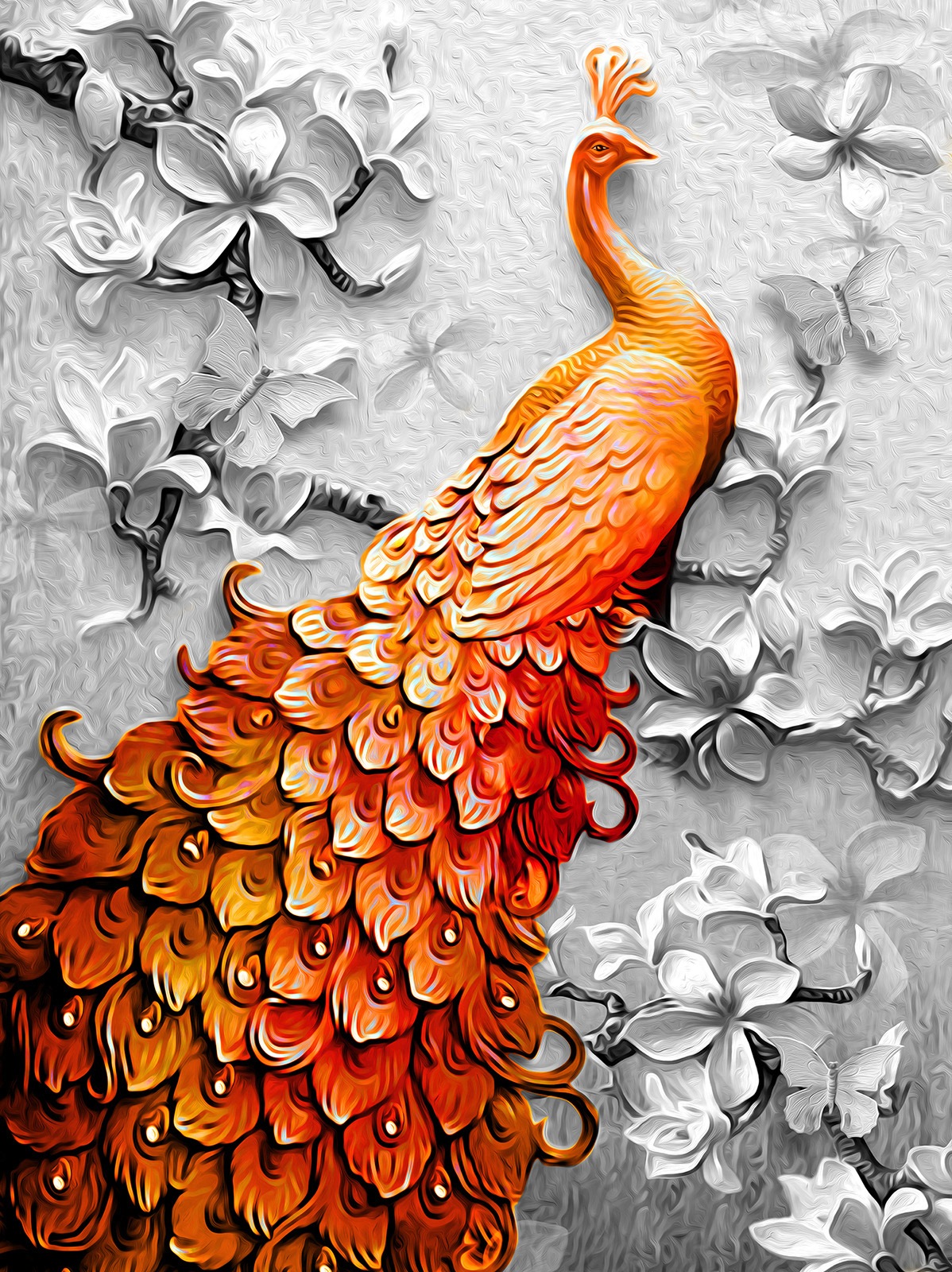 Image of Consalnet Papiertapete »Pfau in Orange« bei Ackermann Versand Schweiz