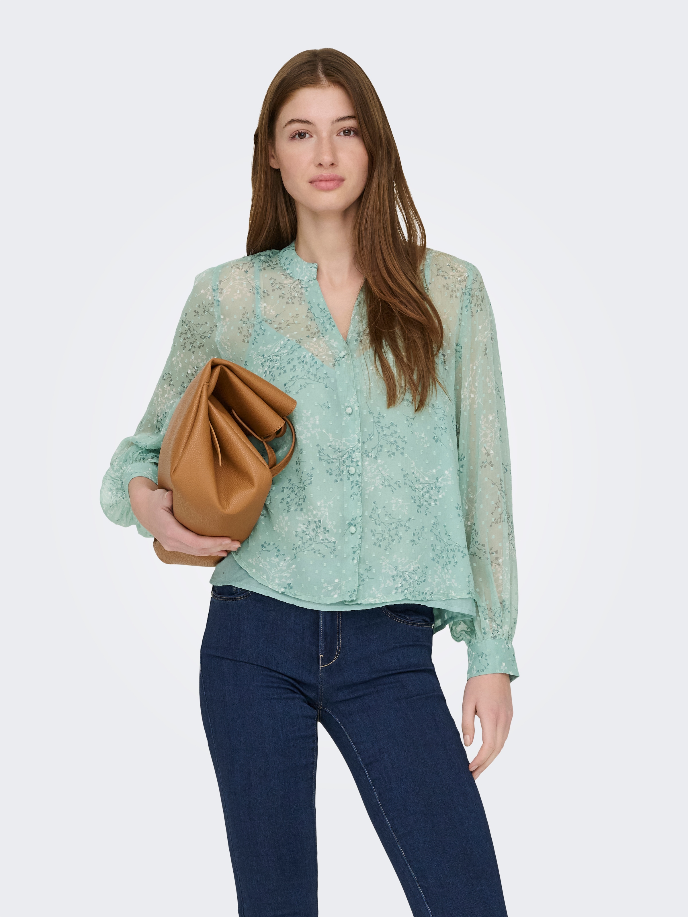Image of ONLY Langarmbluse "ONLTESSA ELIZA L/S SHIRT WVN CS" Kunstfaser, regular fit