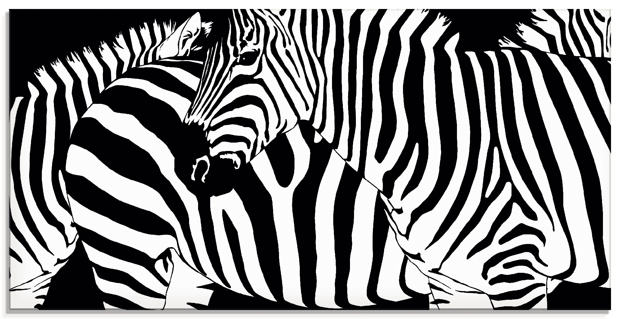 Glasbild »Zebrastreifen«, Wildtiere, (1 St.), in verschiedenen Grössen
