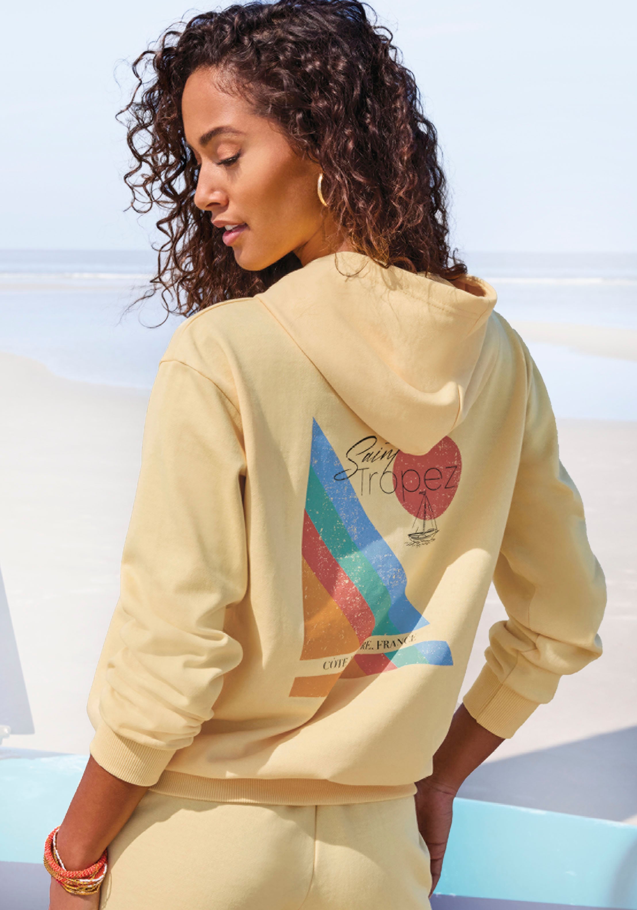 Image of Bench. Kapuzenpullover mit grossem Printdruck auf dem Rücken, Loungewear