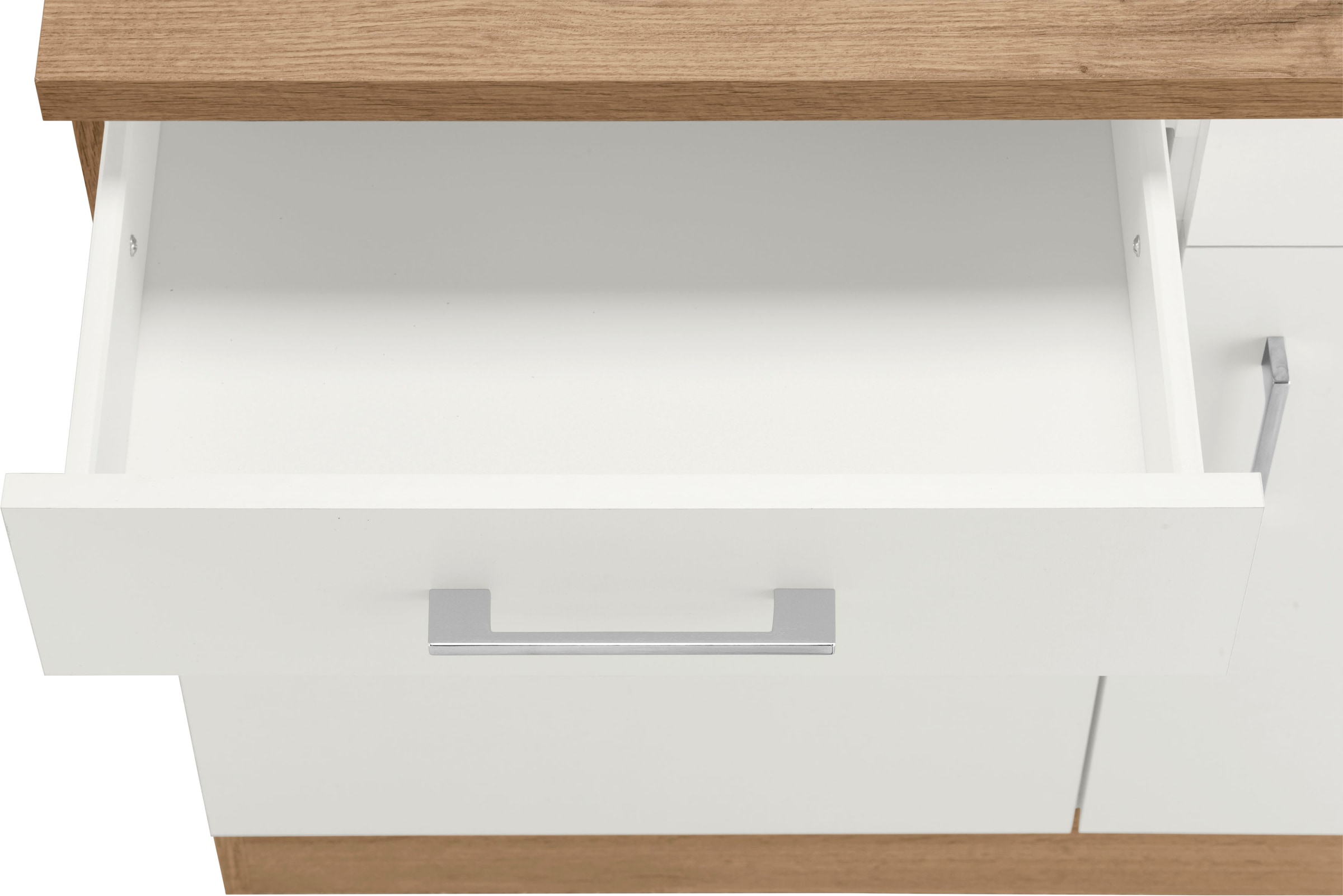 KOCHSTATION Armoire basse »KS-Colmar« 100 cm, avec poignée en métal, pour beaucoup de rangement