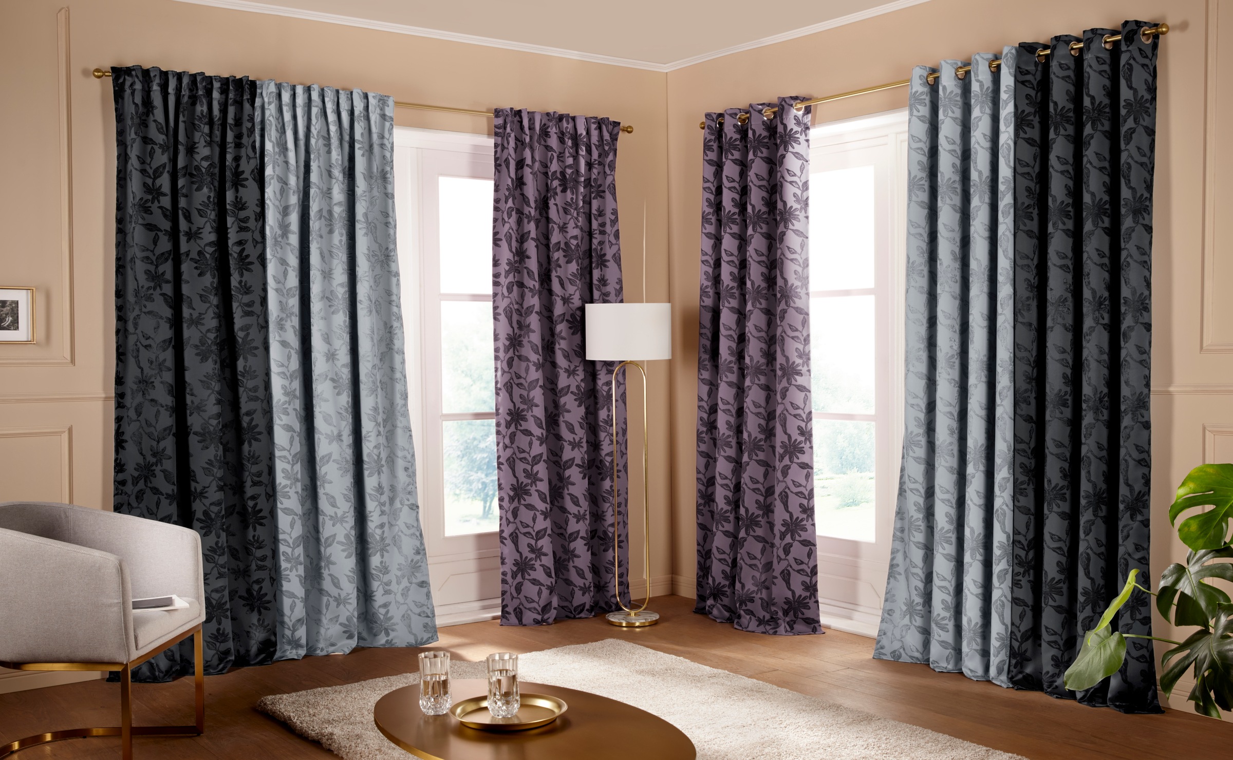 Image of Guido Maria Kretschmer Home&Living Verdunkelungsvorhang »Gaspar«, (1 St.), blickdicht, gewebt, Jacquard mit floralem Muster bei Ackermann Versand Schweiz