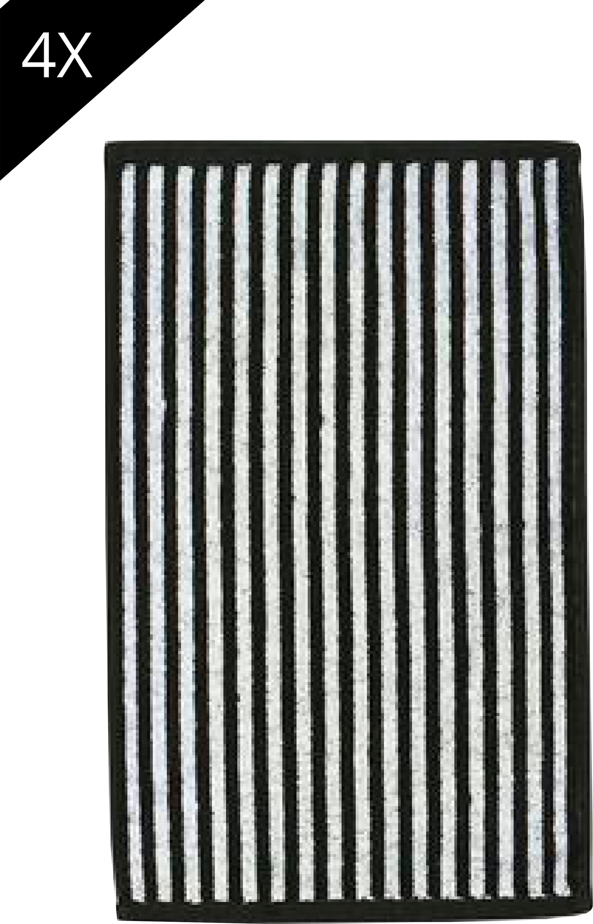 Jacquard-Muster, kaufen gestreift 4 done.® mit Stripes«, Walkfrottier, jetzt Handtuch Set, tlg., Set »Daily Shapes Jacquard- Gästehandtücher,