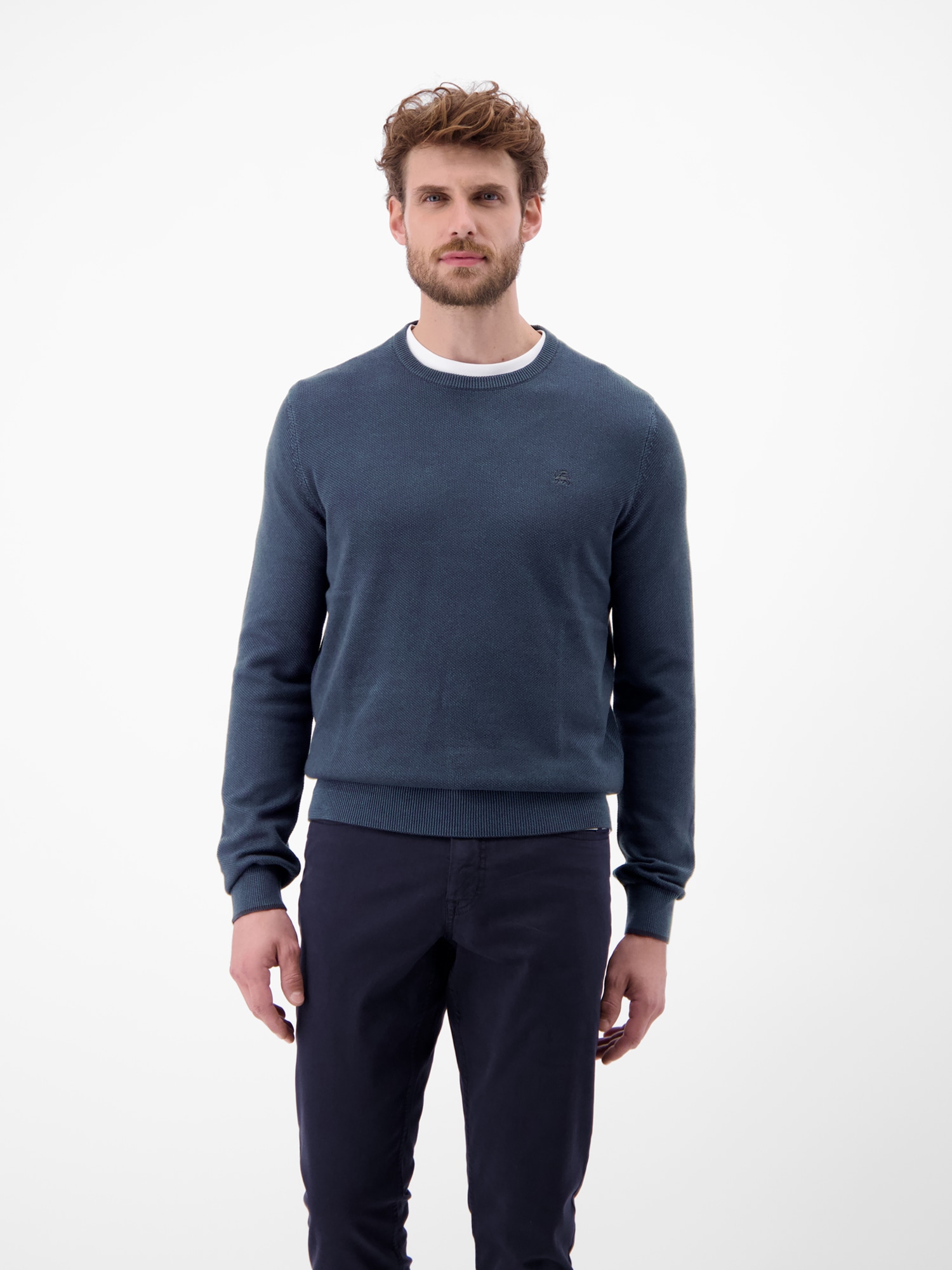 Image of LERROS Strickpullover "Sportiver Strickpullover" Grober Strickpullover in Two-Tone-Optik, sportlicher Stil