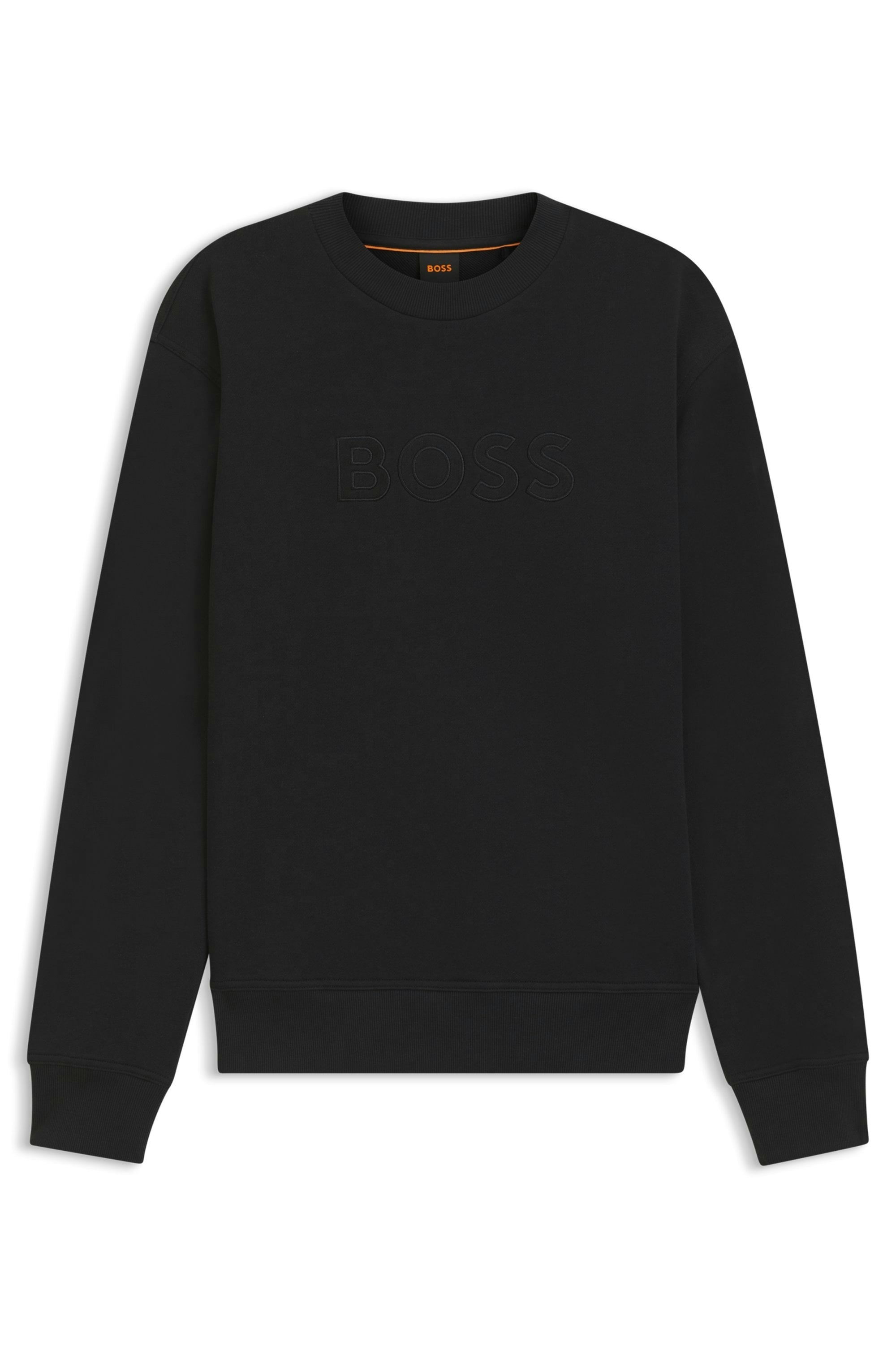 BOSS ORANGE Sweat-shirt , Rundhalsausschnitt, Relaxed Fit, grosse Logo-Stickerei
