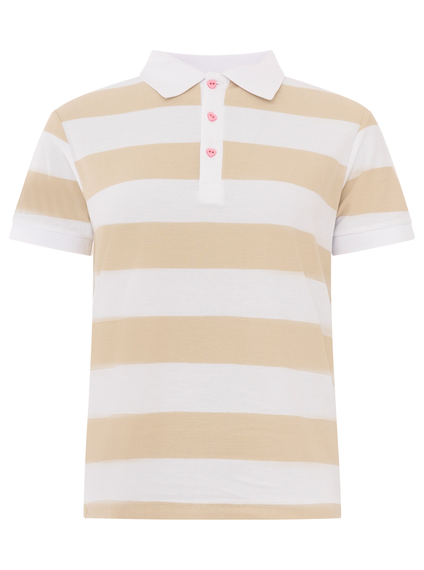 Zwillingsherz Poloshirt »Stripes« kurzarm, Polokragen und Knopfleiset abgesetzt, Herzknöpfe