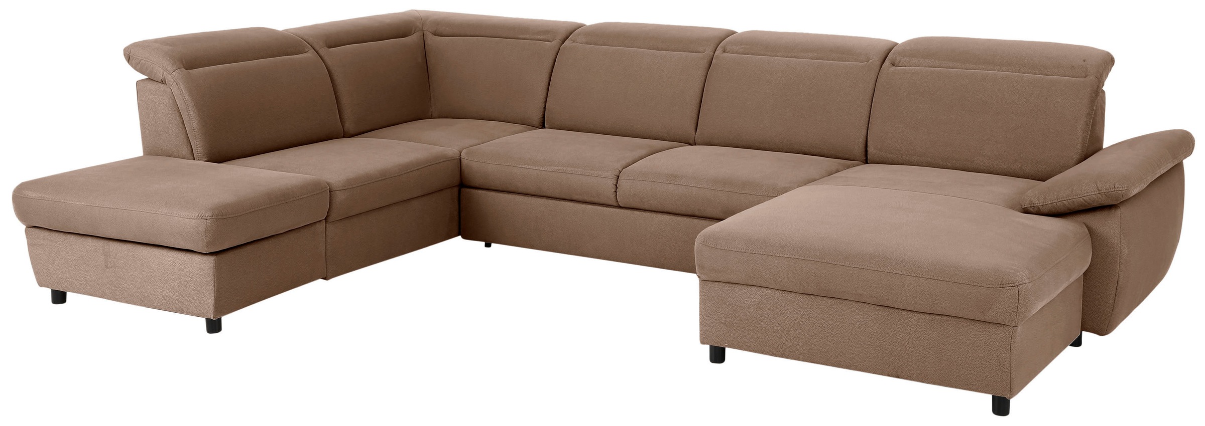 Home affaire Wohnlandschaft »Mauritius U-Form« mit Kopfteil- und Armlehnverstellung, wahlweise mit Bettfunktion