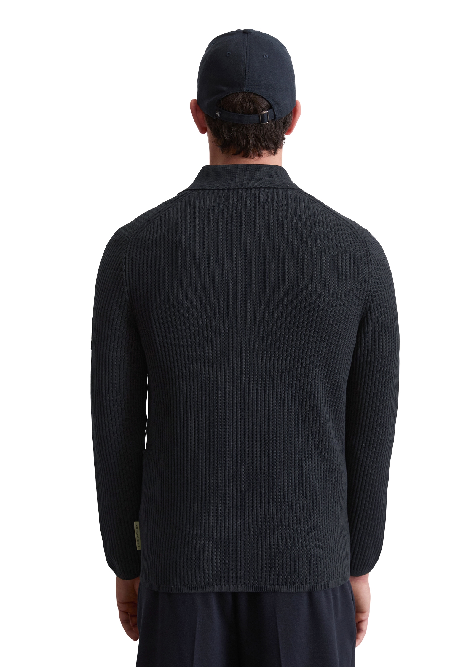 Marc O'Polo Strickjacke »DFB Travel Collection«, aus reiner Bio-Baumwolle, regular Fit, elastische Rippstruktur