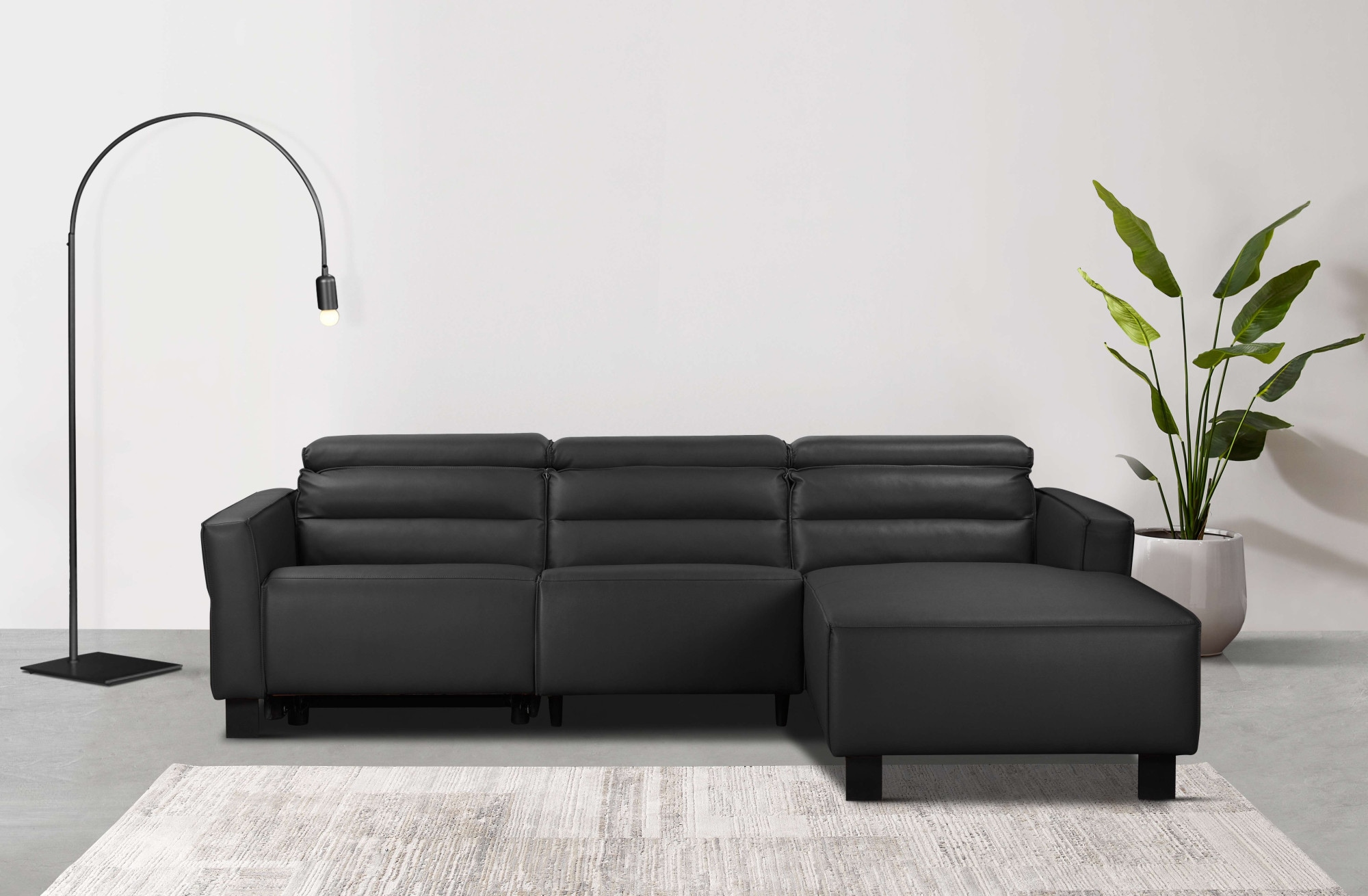 Home affaire Ecksofa »Carpari, L-Form, 263 cm, manuelle o. elektrische Relaxfunktion,« USB A/C und Kopfteilverstellung