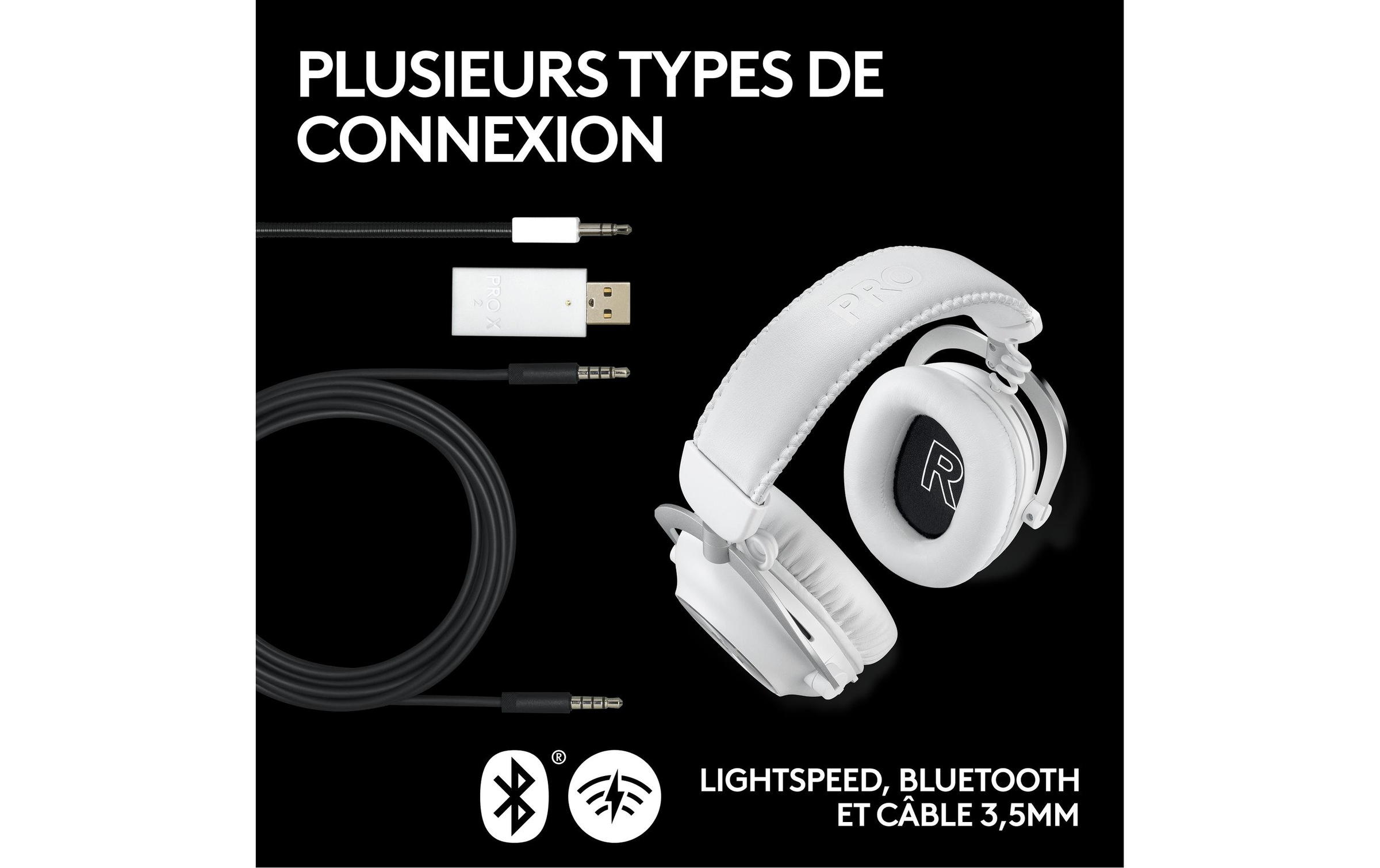 Logitech Gaming-Headset »G Pro X 2 Wireless Lightspeed Gaming Weiss«, Bluetooth, Mikrofon abnehmbar-Freisprechfunktion
