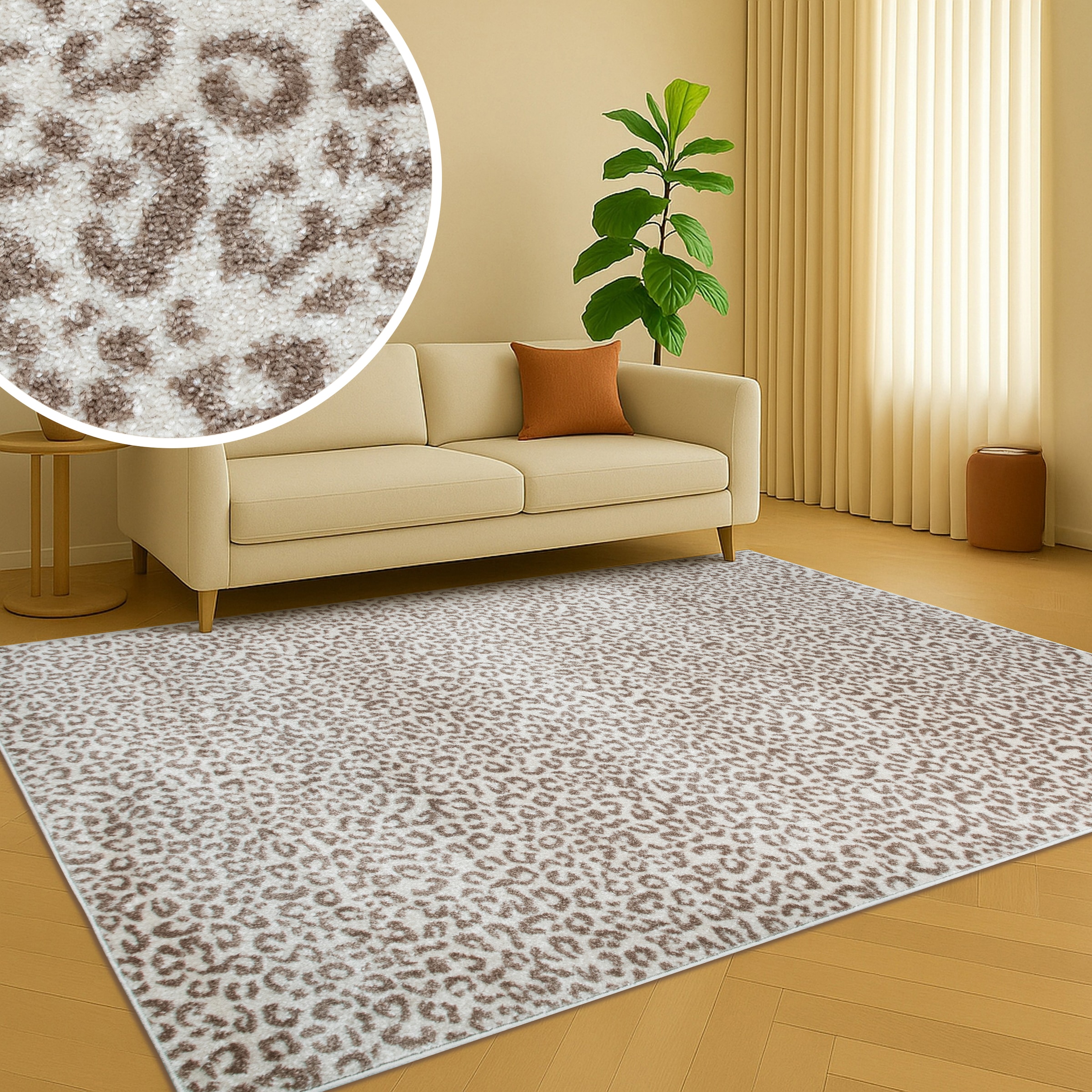 GOODproduct Tapis »Fynna, Leoparden-Muster, Animal Print, modern« Rectangulaire 9 mm Höhe Léopard, peluche très douce, salon, chambre, salle à manger