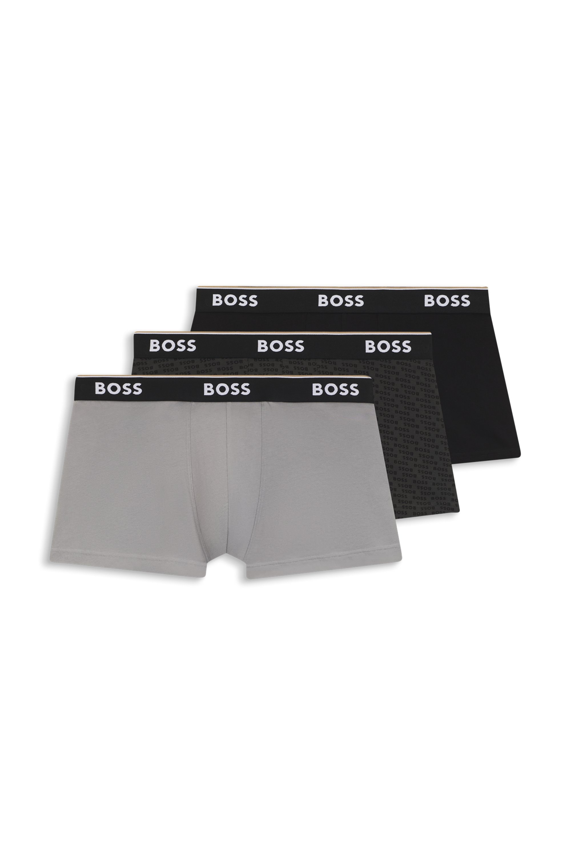 BOSS Tronc Paquet, 3 cuis aus Stretch-Baumwolle, elastischer Bund, mittlere Bundhöhe