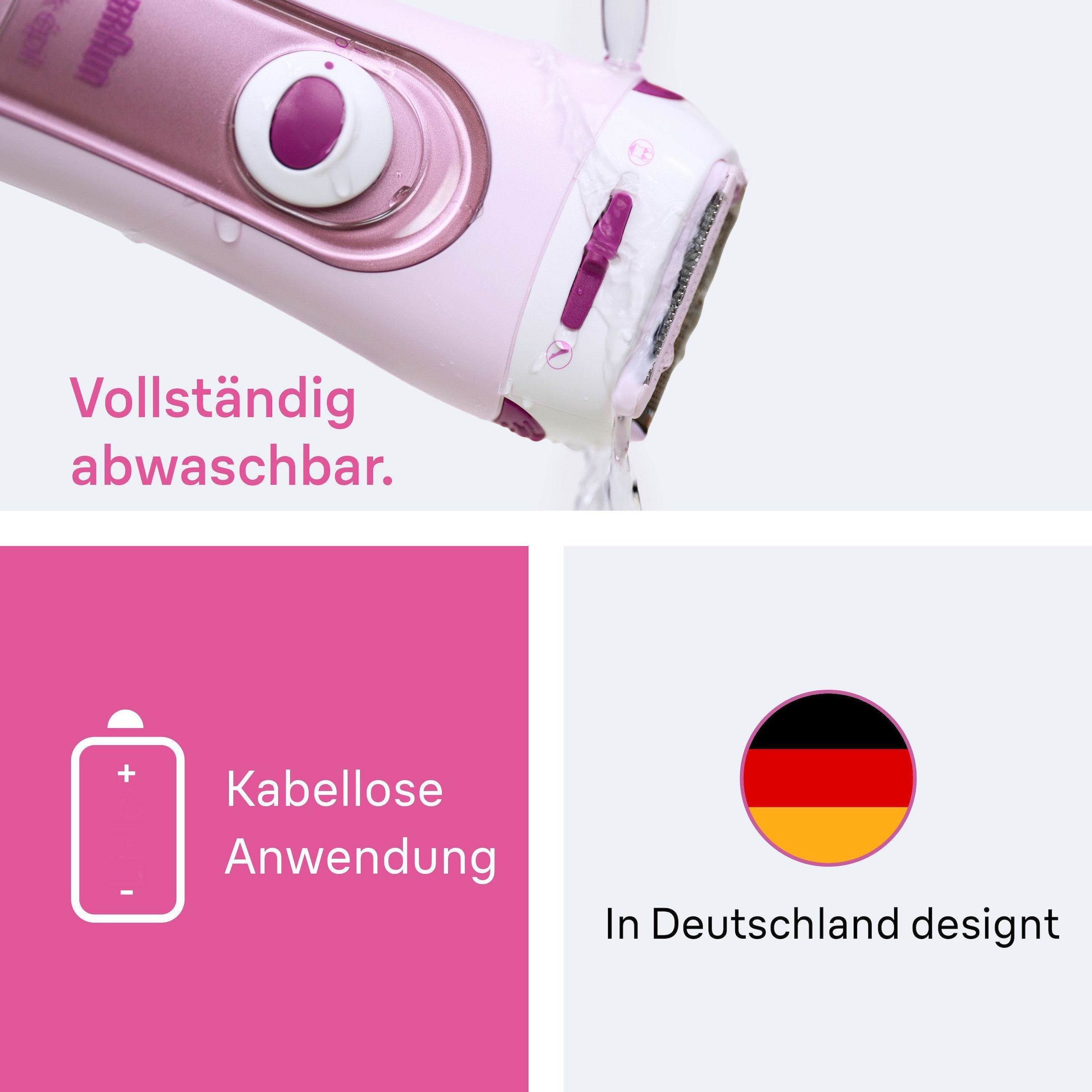 Braun Rasoir électrique pour le corps »LS5100« 1 cuis Aufsätze rasoir pour femmes Silk·épil, rasage simple et doux, +1 extra, rose
