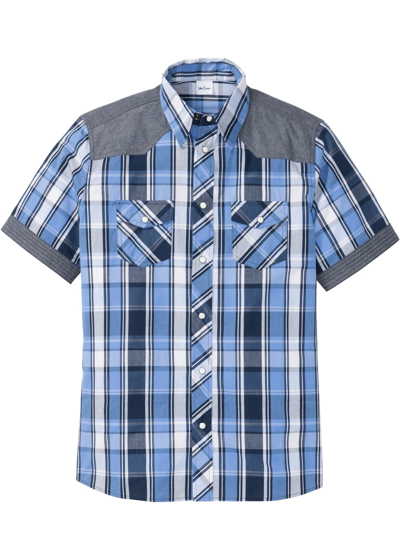 bonprix Chemise à manches courtes en pur coton, avec poches poitrine, coupe régulière