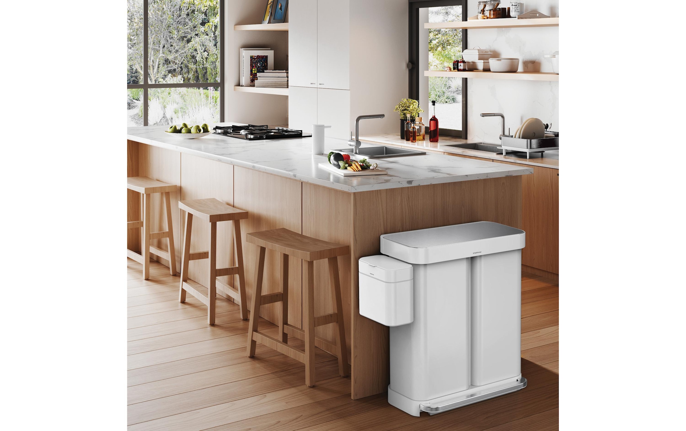 simplehuman Poubelle »Step Can 34+24 l« 2 Behälter