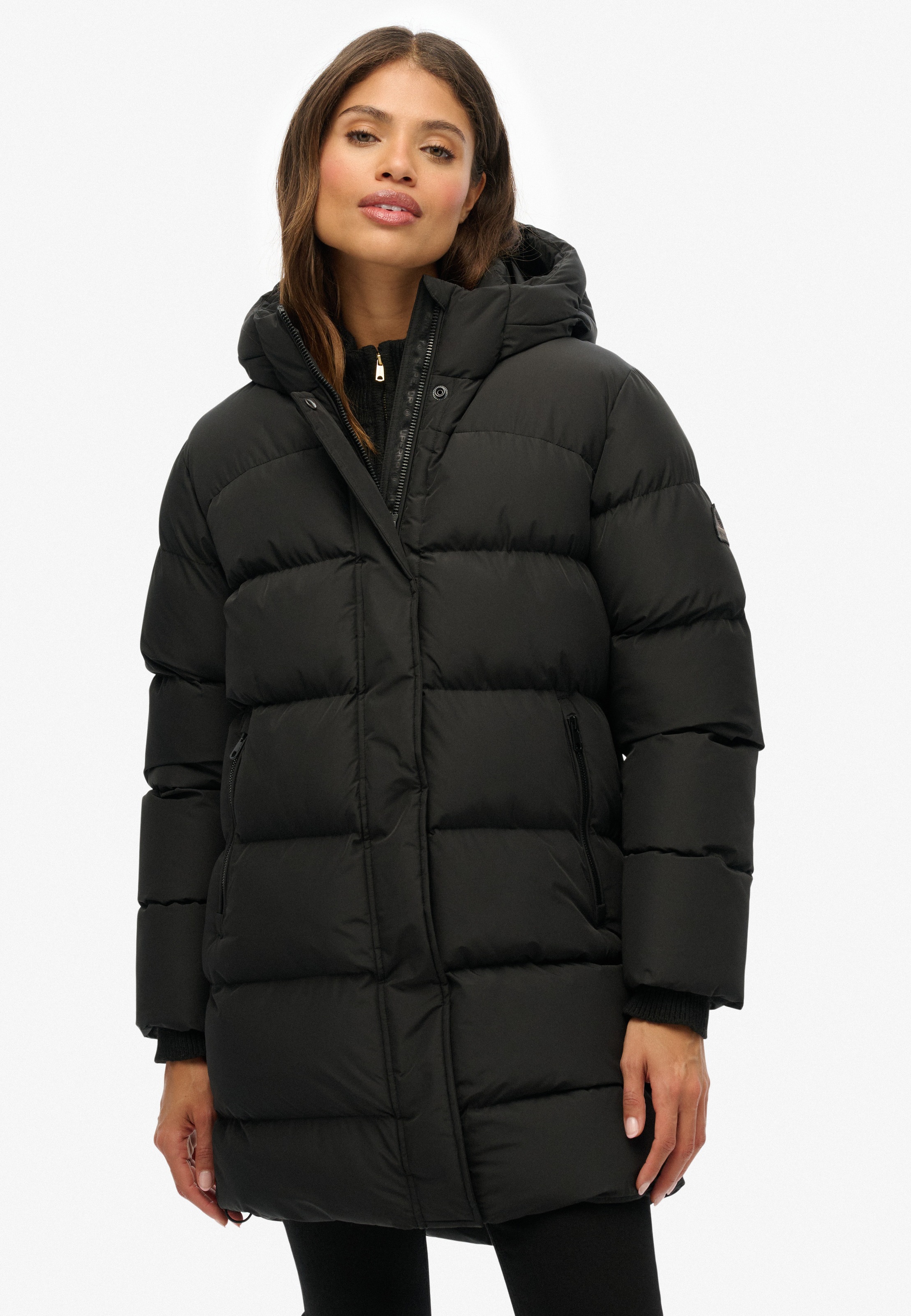 Image of Superdry Steppjacke "HOODED SPORTS PUFFER MID JKT" mit Kapuze