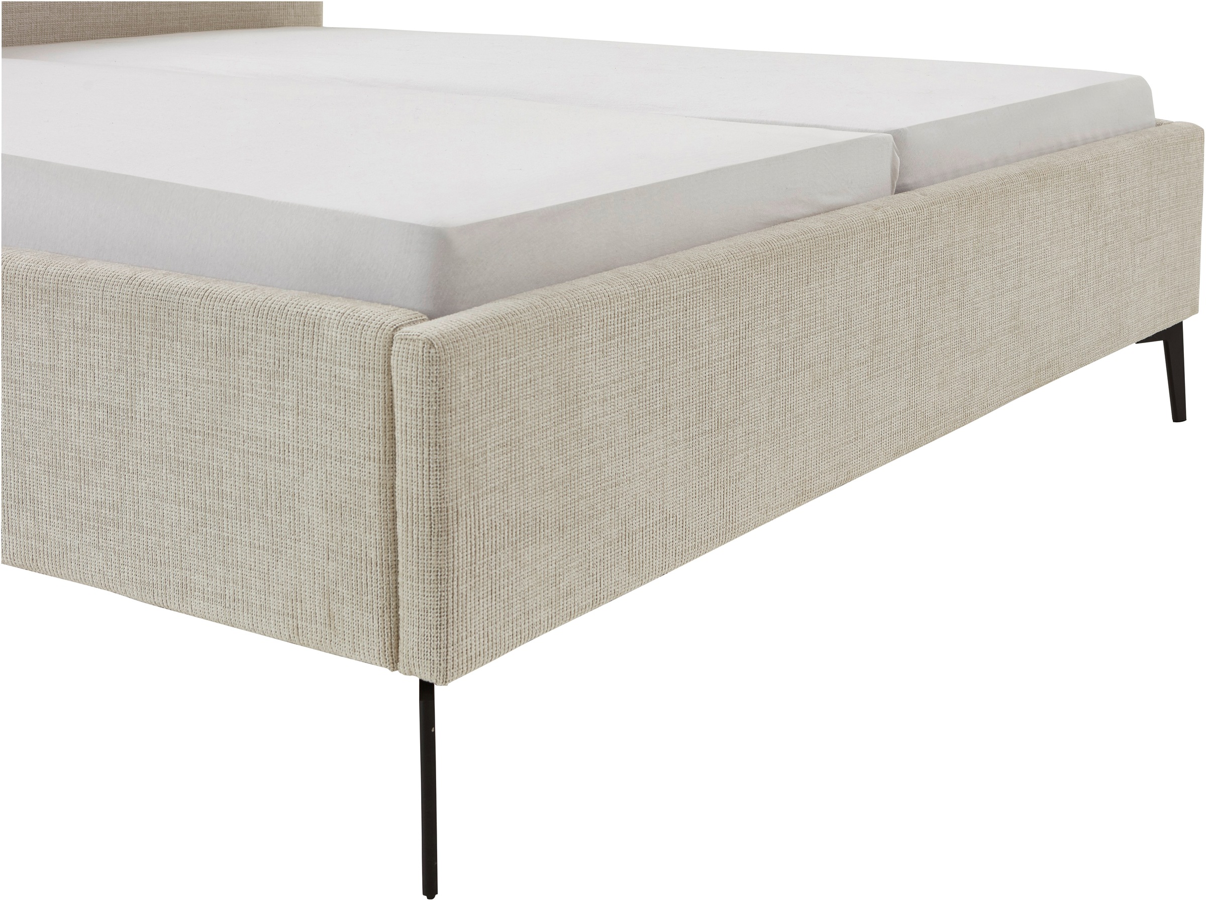 meise.möbel Polsterbett »Riva II« mit schwarzen Metallfüssen, wahlweise mit Bettkasten