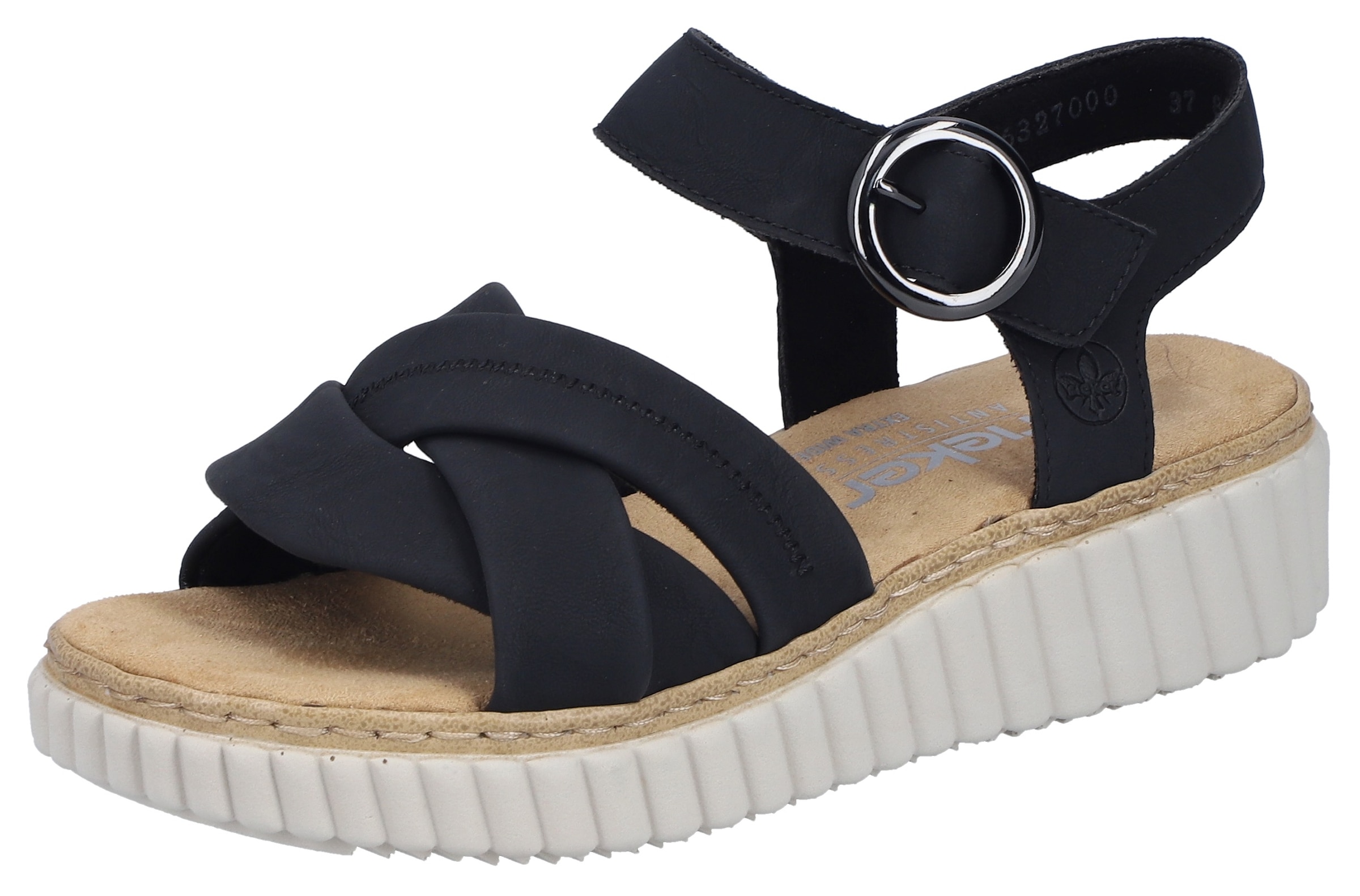 Rieker Sandale  chaussure d'été, sandale compensée, chaussure de vacances avec bride auto-agrippante