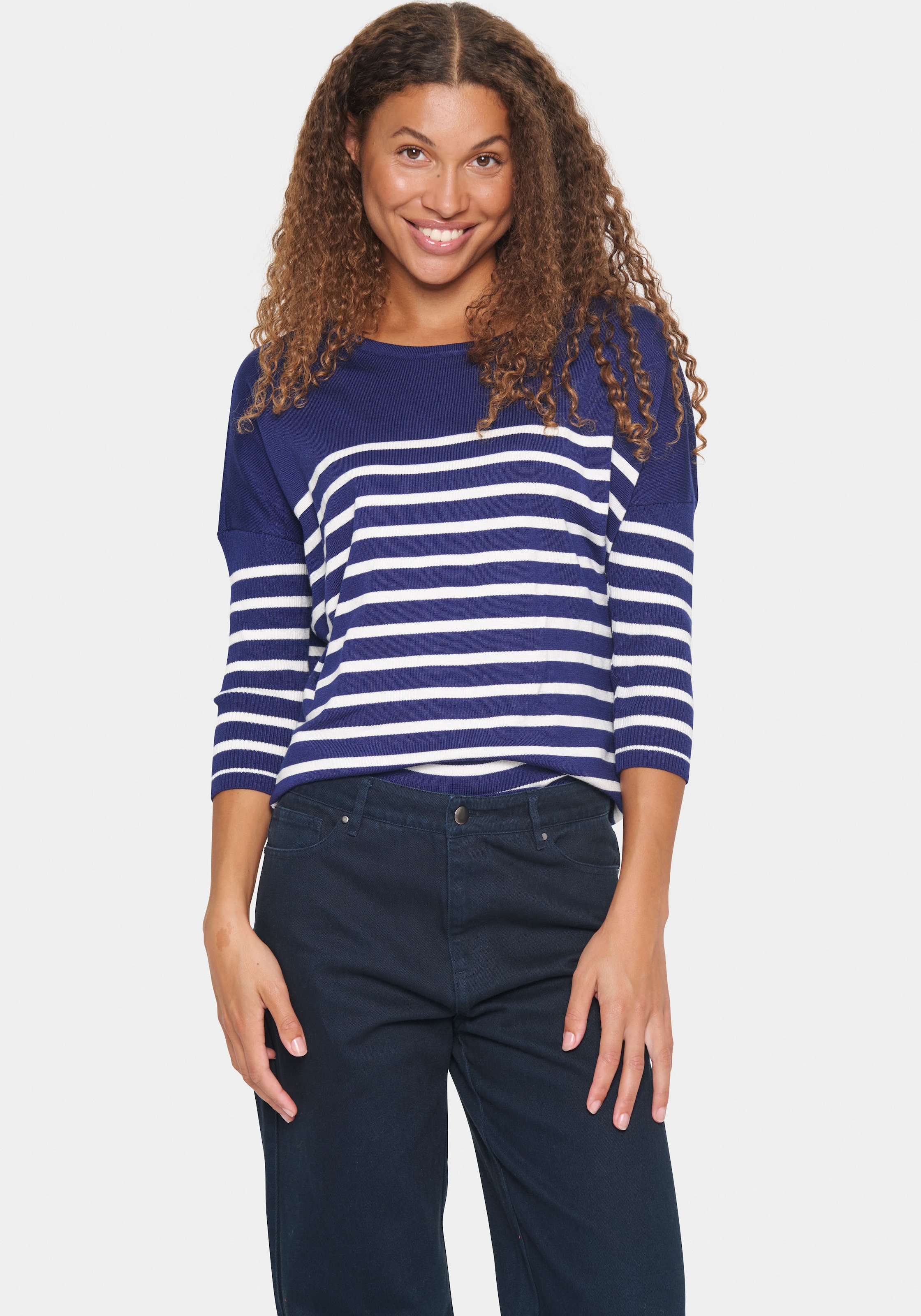 Saint Tropez Strickpullover »MilaSZ R-neck Stripe«