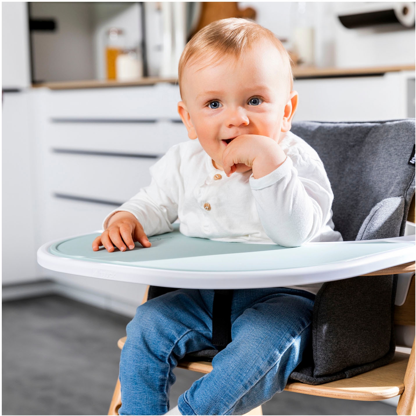 Hauck Plateau de chaise haute »Arketa Click Tray, White« aus recyceltem Material