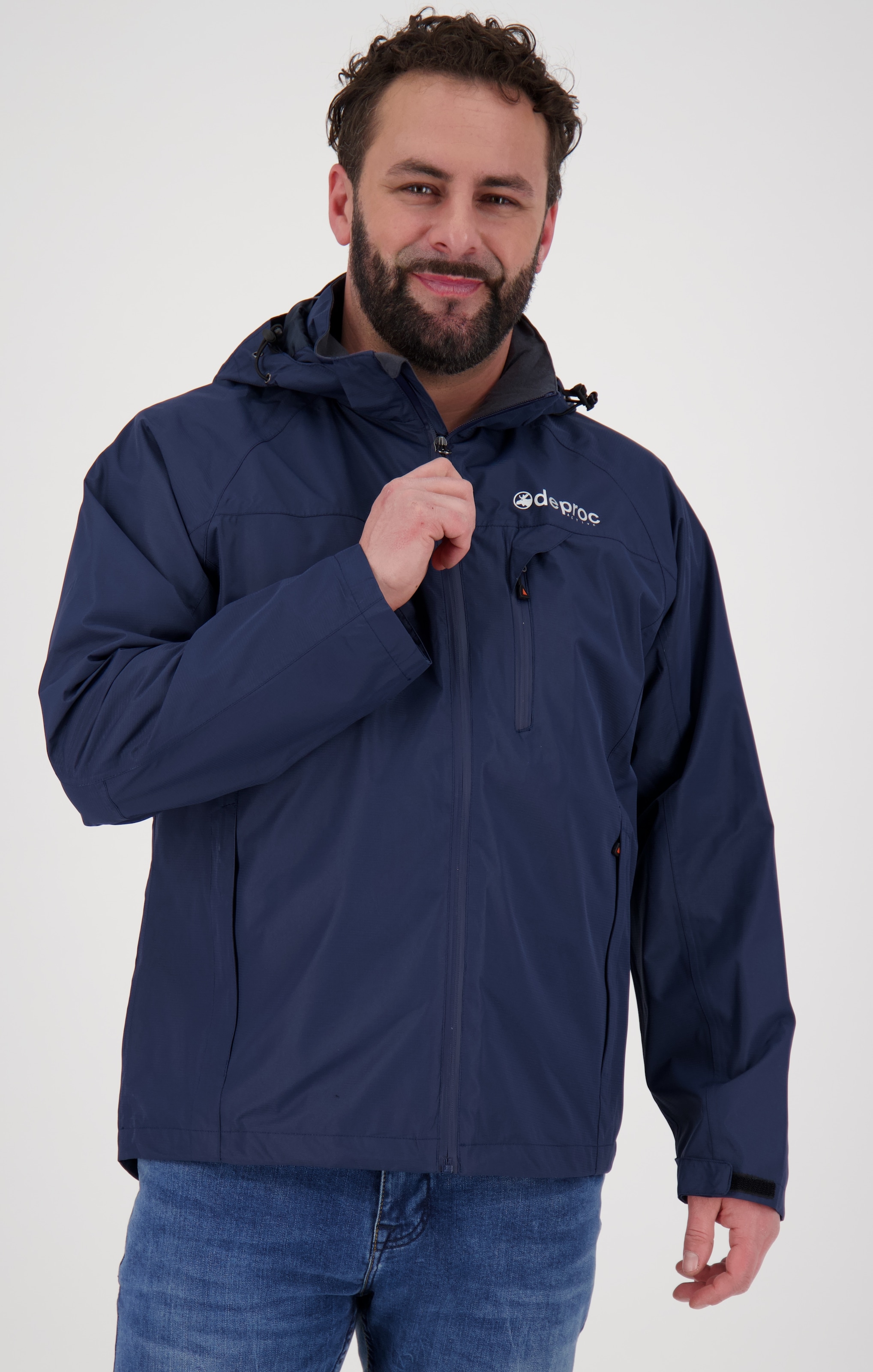 Image of DEPROC Active Regenjacke "DURELL MEN" mit Kapuze auch in Grossen Grössen erhältlich